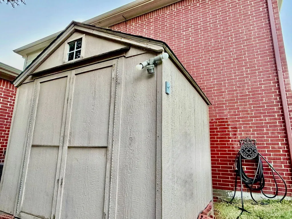 Shed in backyard
