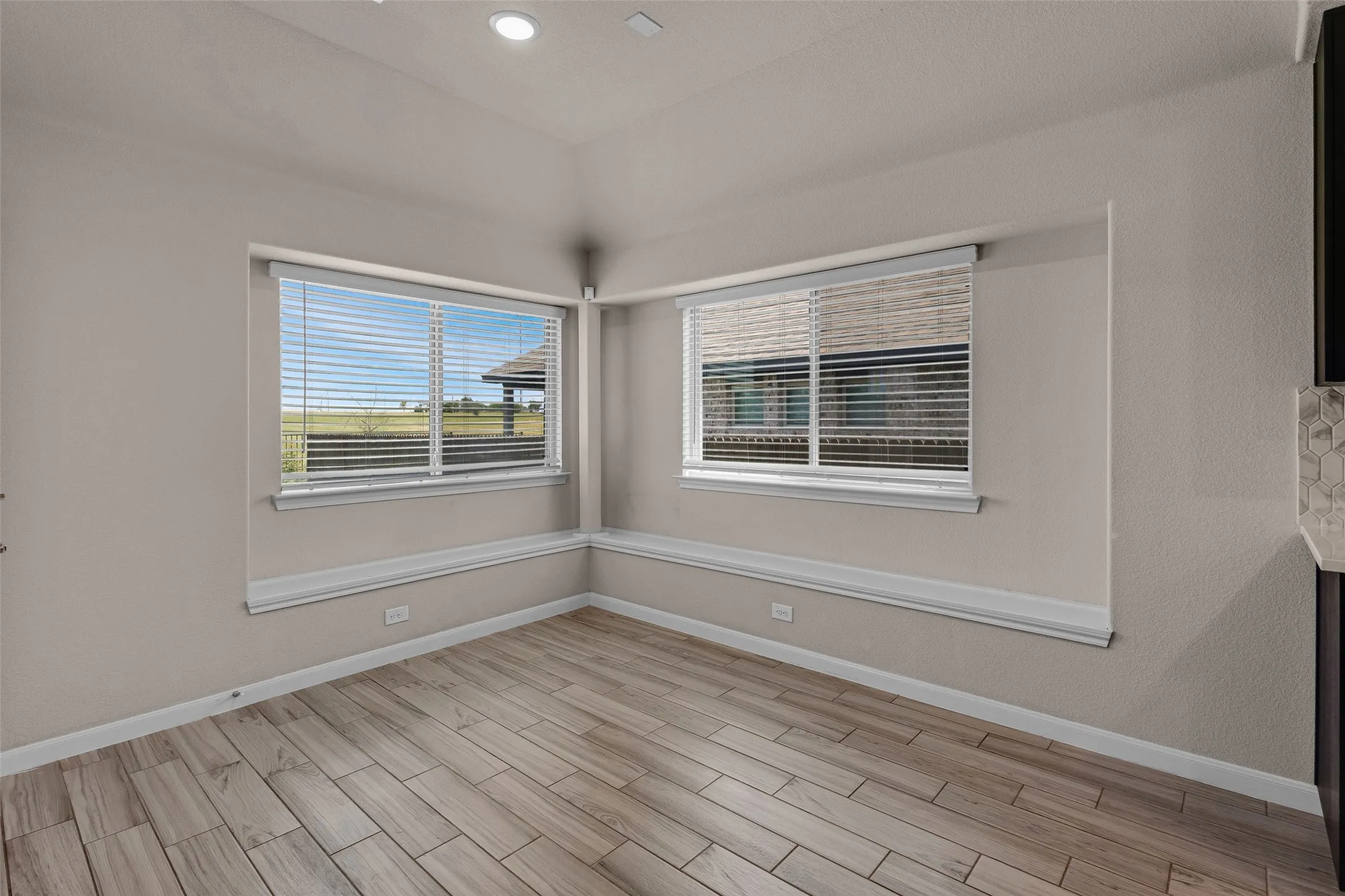 Built in breakfast nook with under-window benches