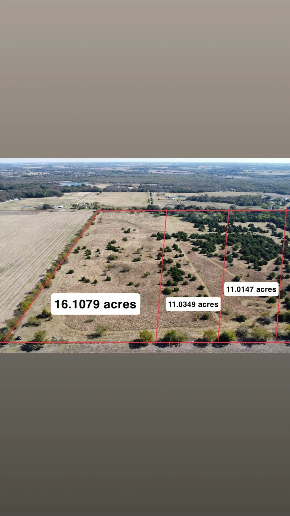 Expansive land parcels offering varied topography, including open fields and areas with scattered trees