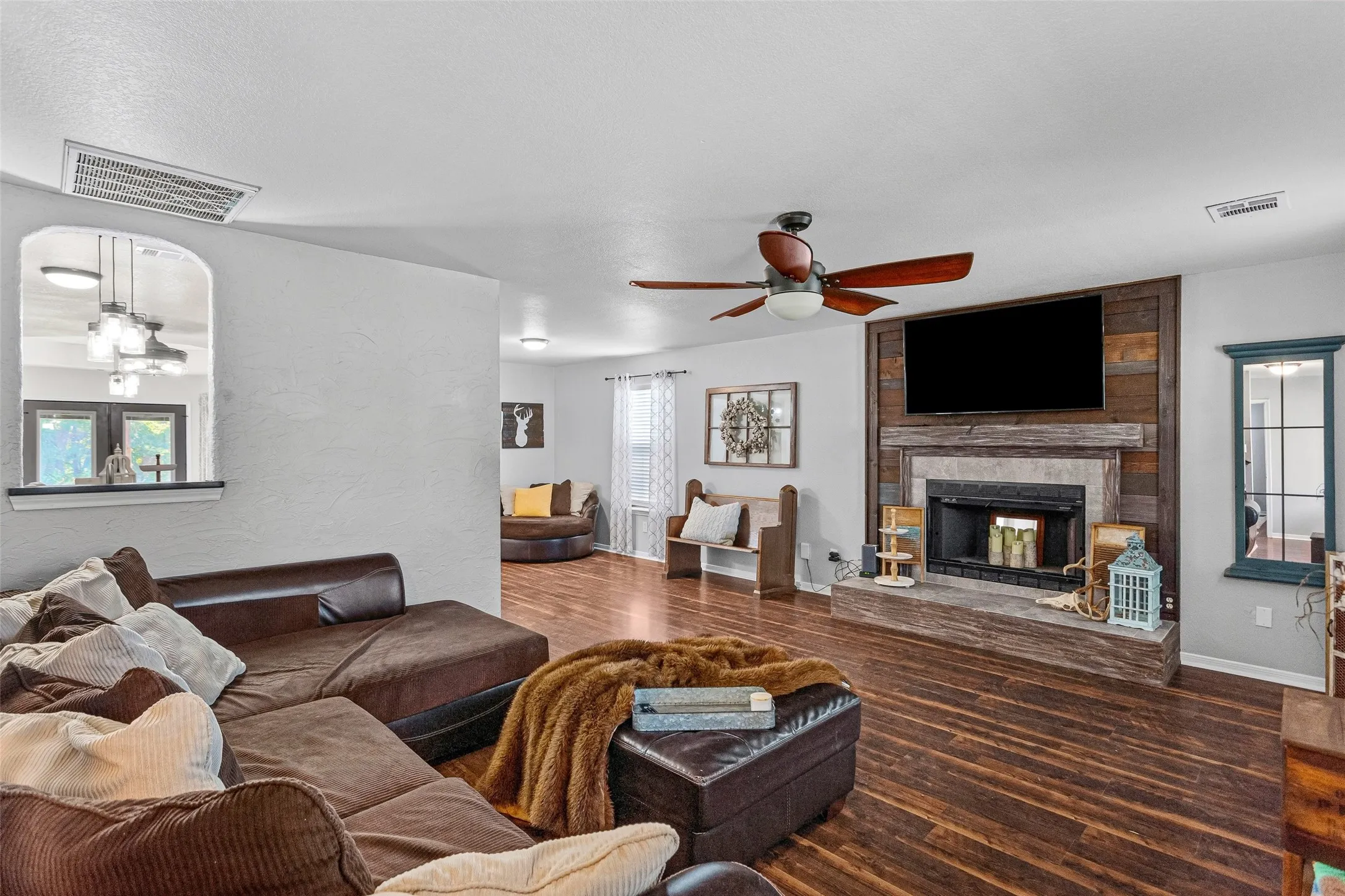 Gracious Living Area With Fireplace