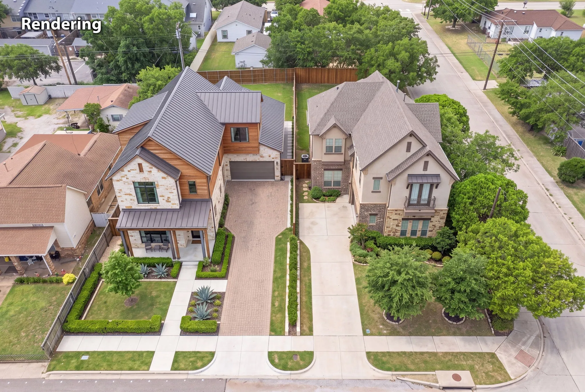 if you purchased both lots and built 2 custom homes