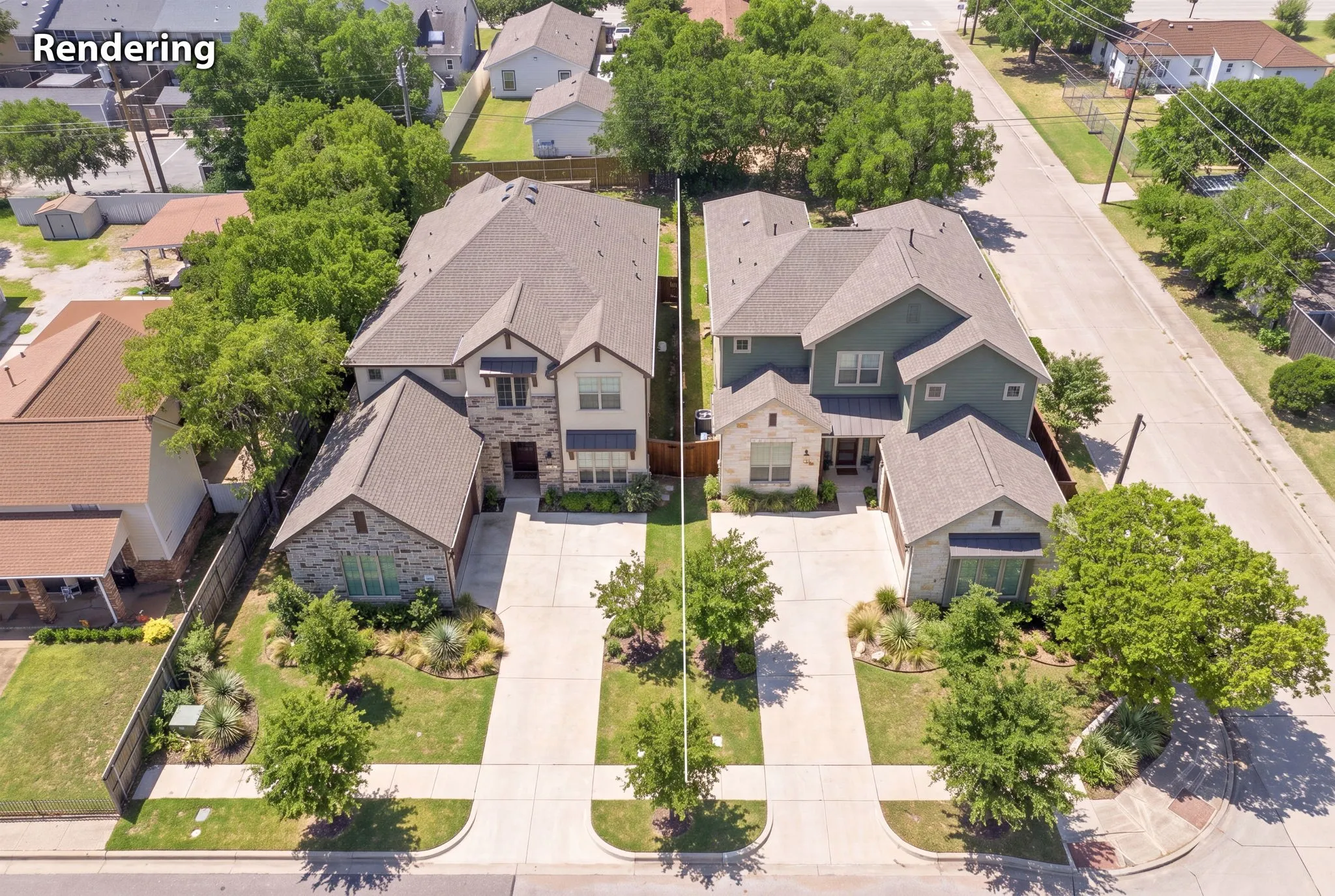 if you purchased both lots and built 2 custom homes