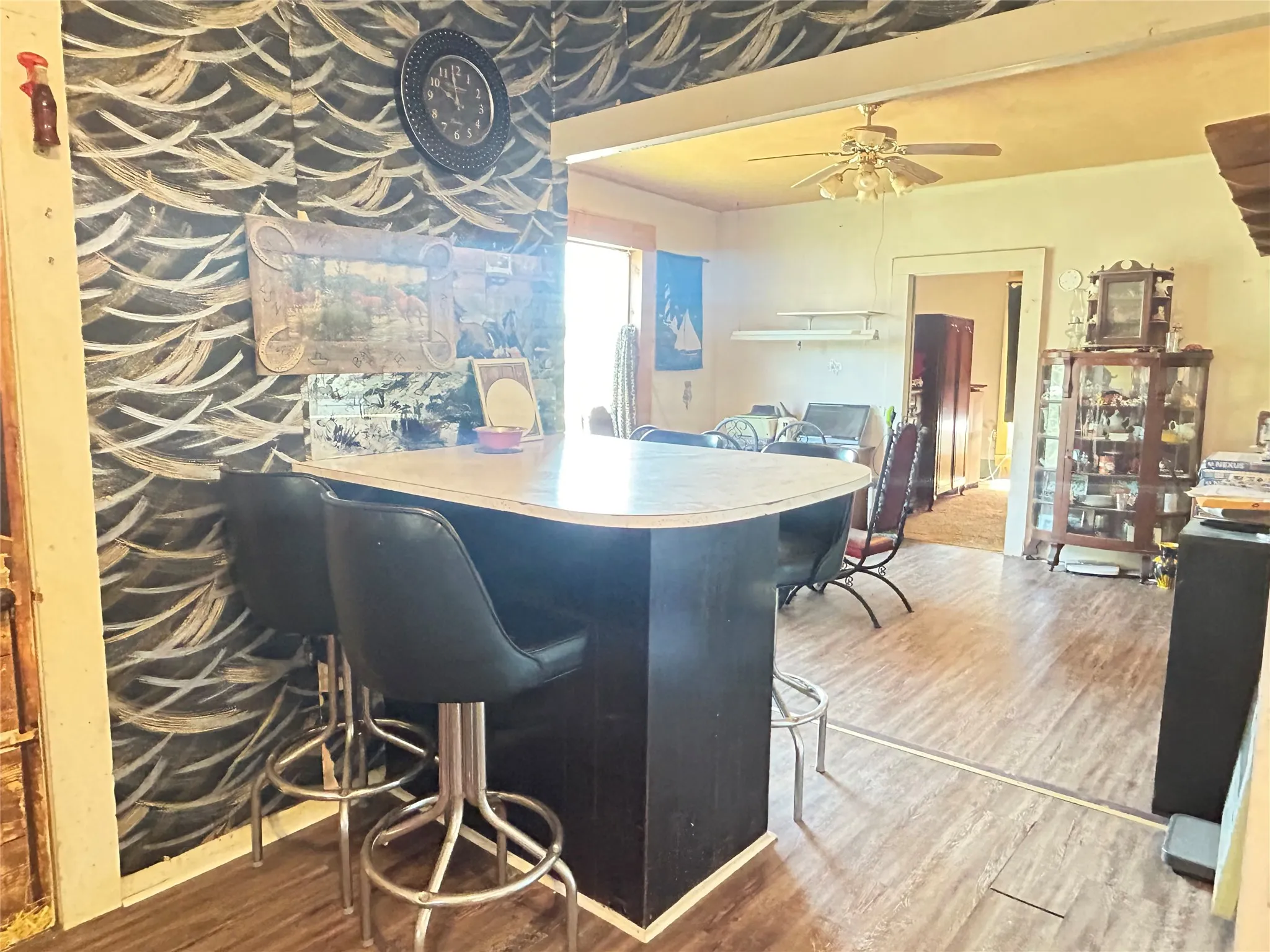 A breakfast bar or entertainment center for your family gatherings.