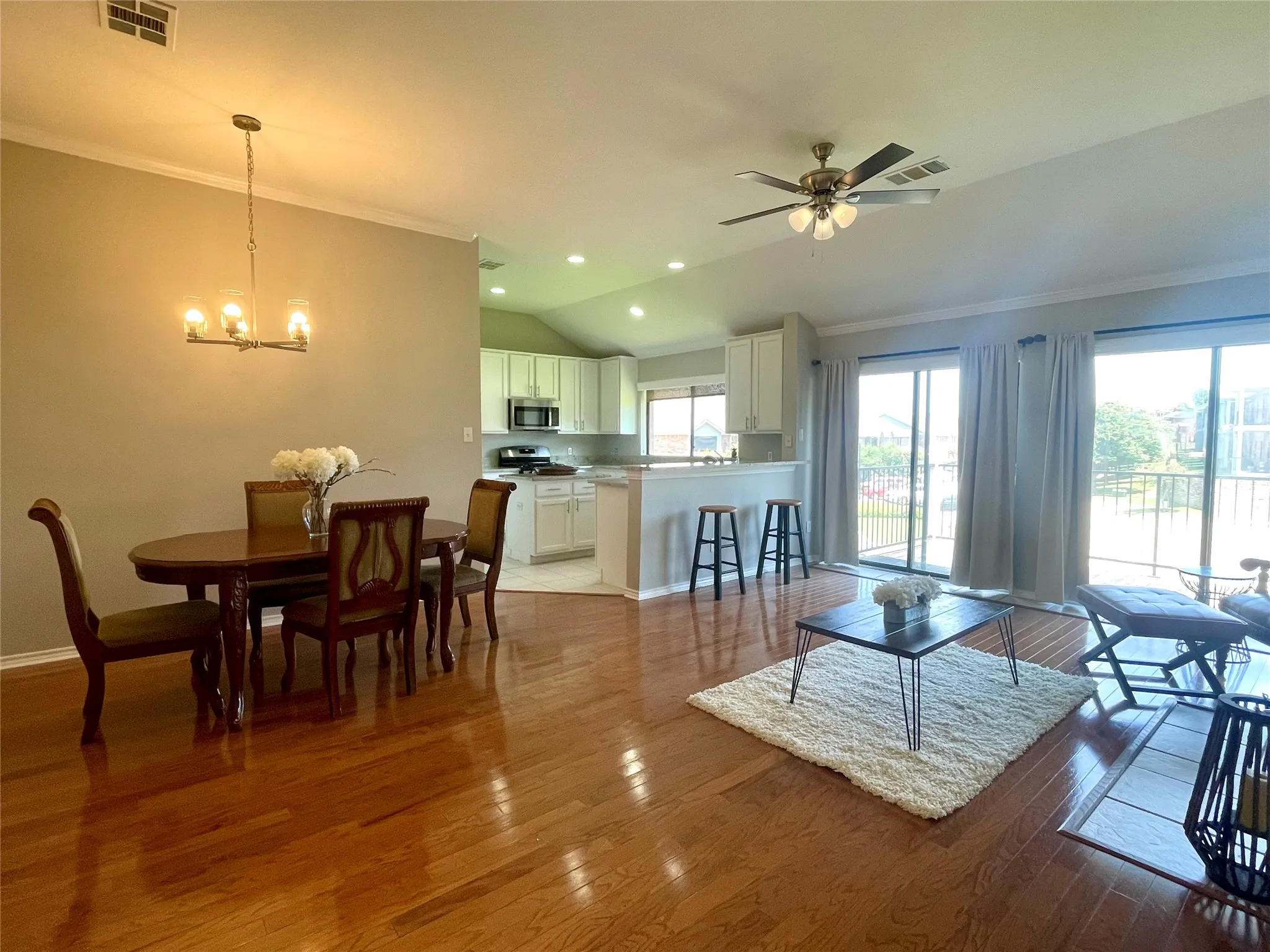2nd view of dining area and living room