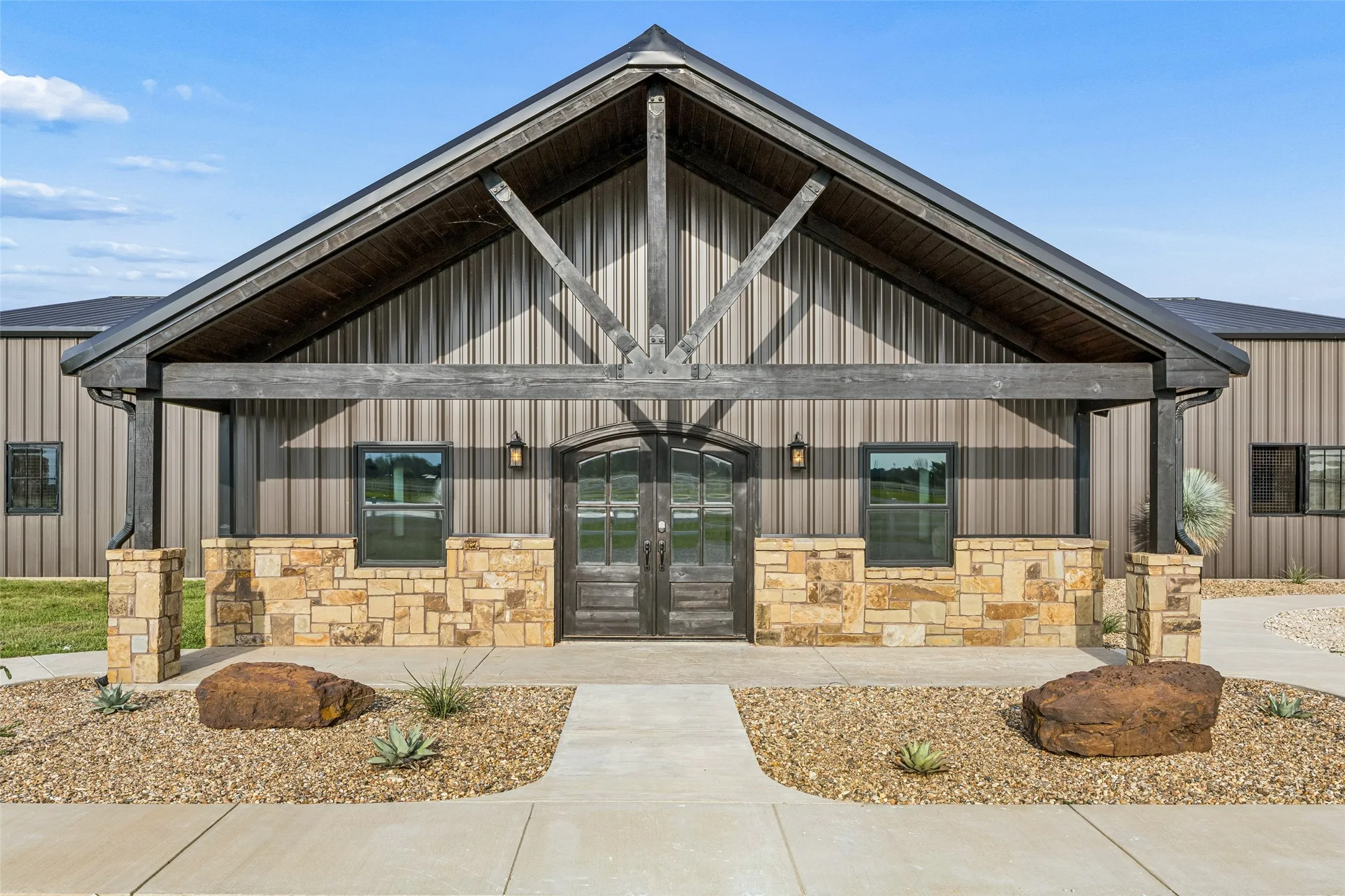 Front of barn