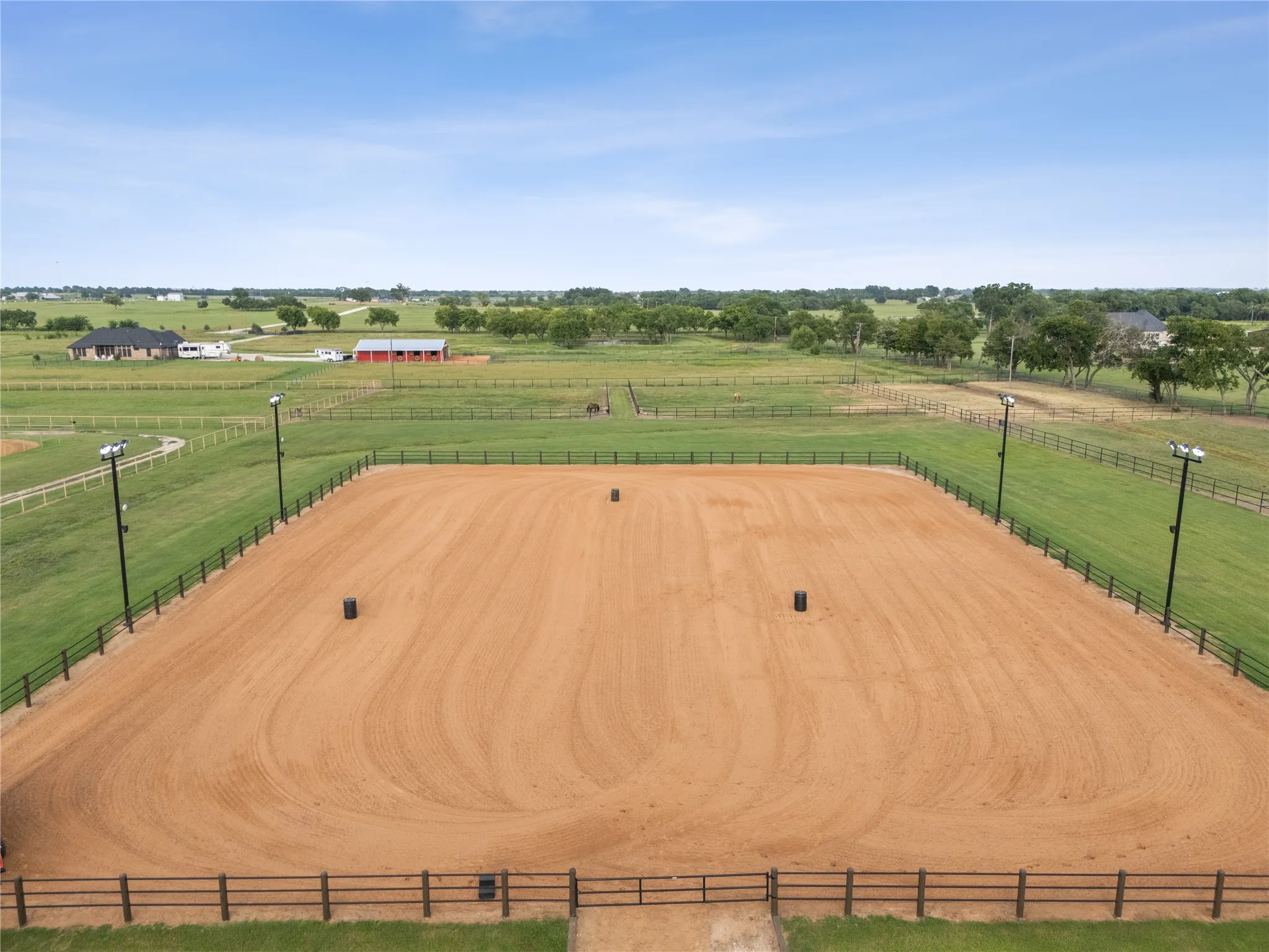 150 x 200 lighted outdoor arena.