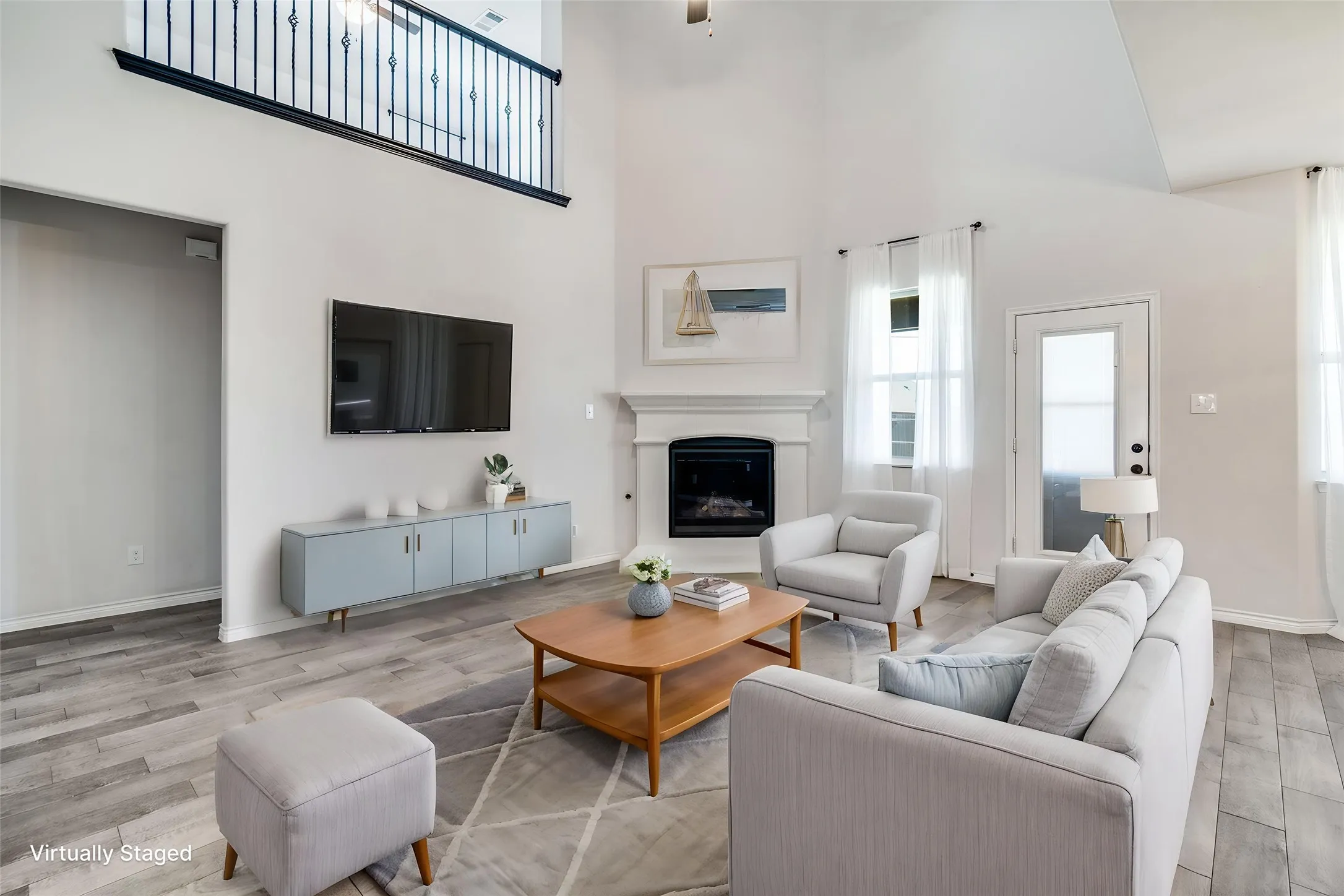 Lots of open space and corner fireplace