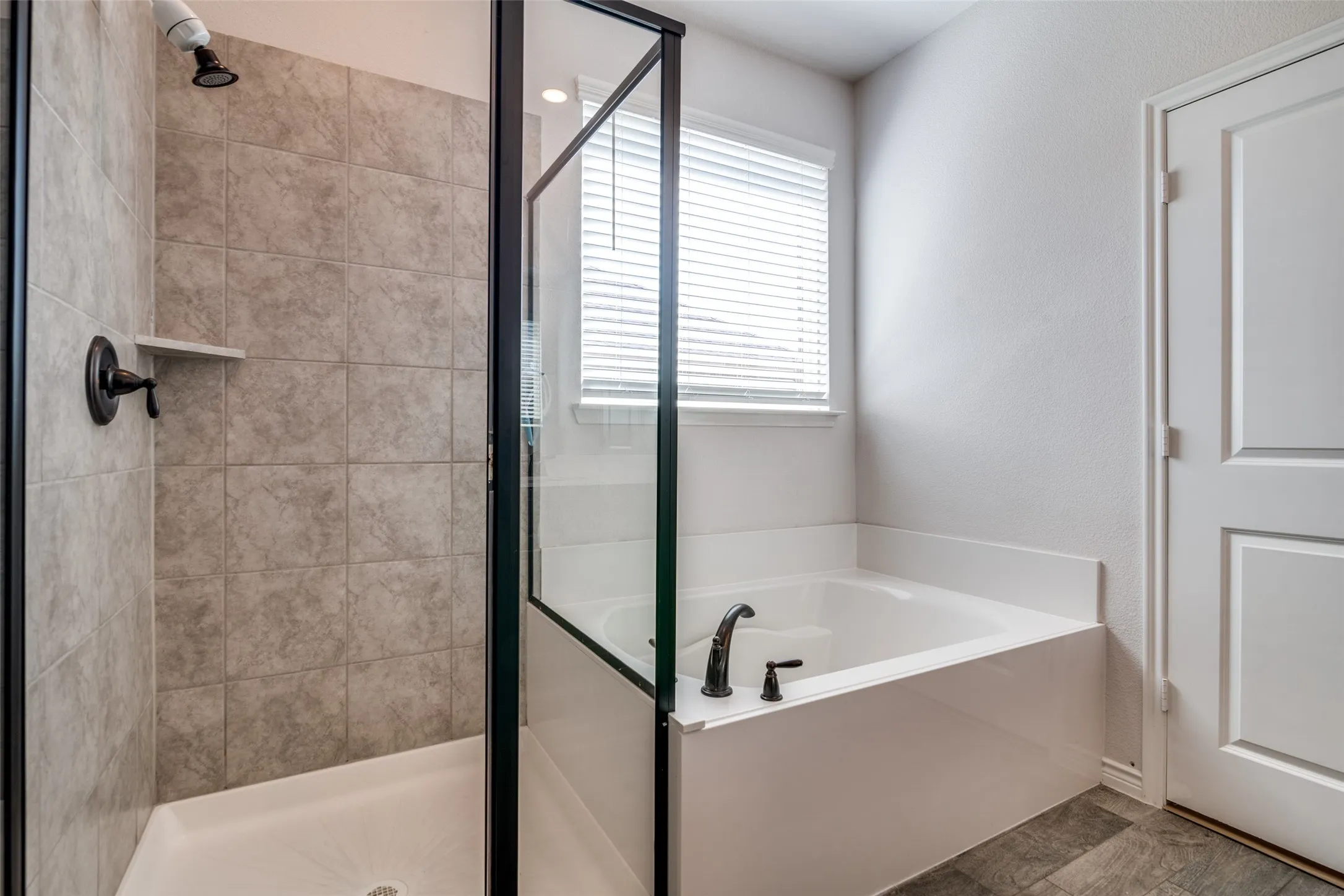 Stand alone shower and garden tub