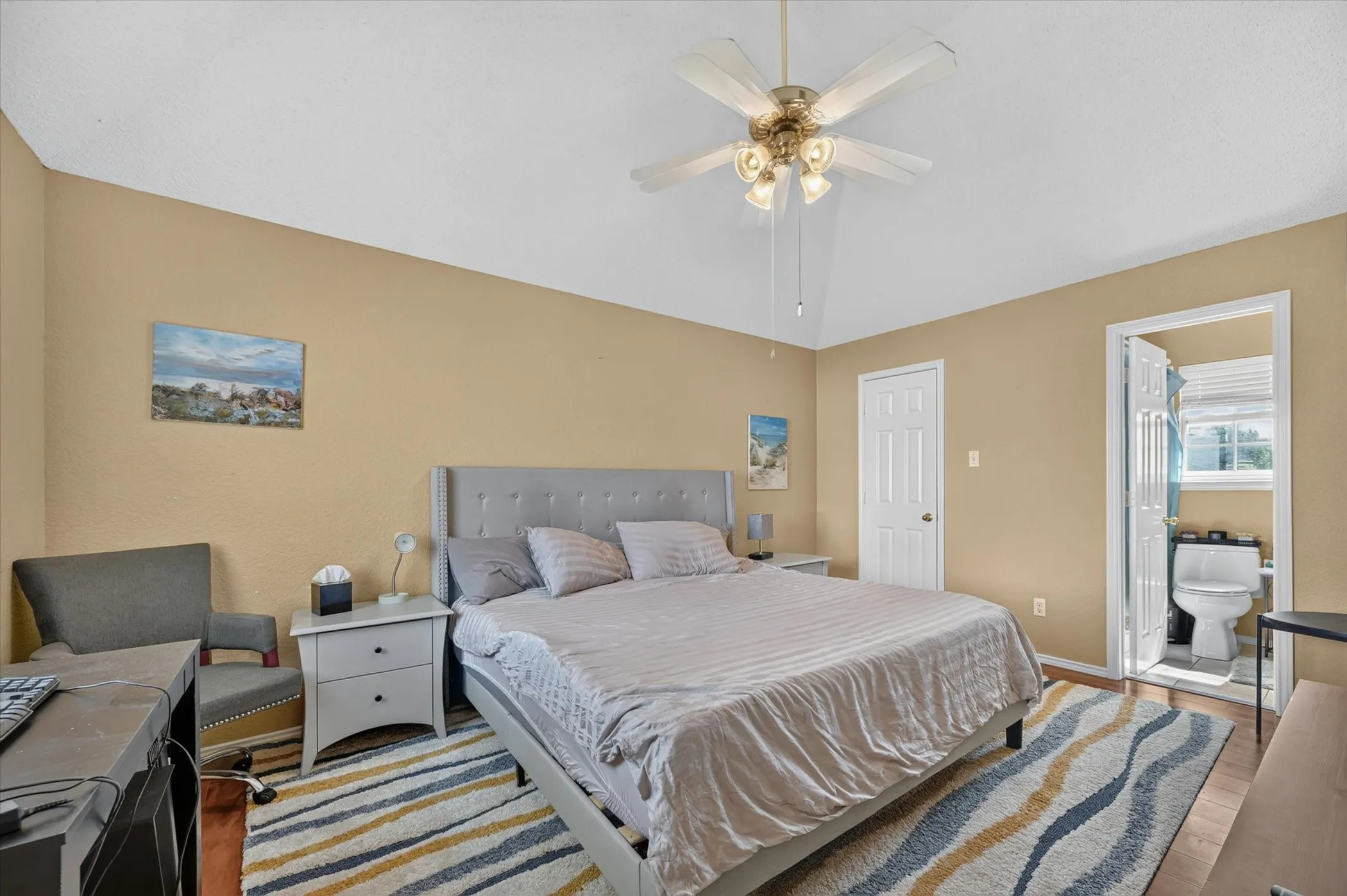 Wood-finish flooring throughout