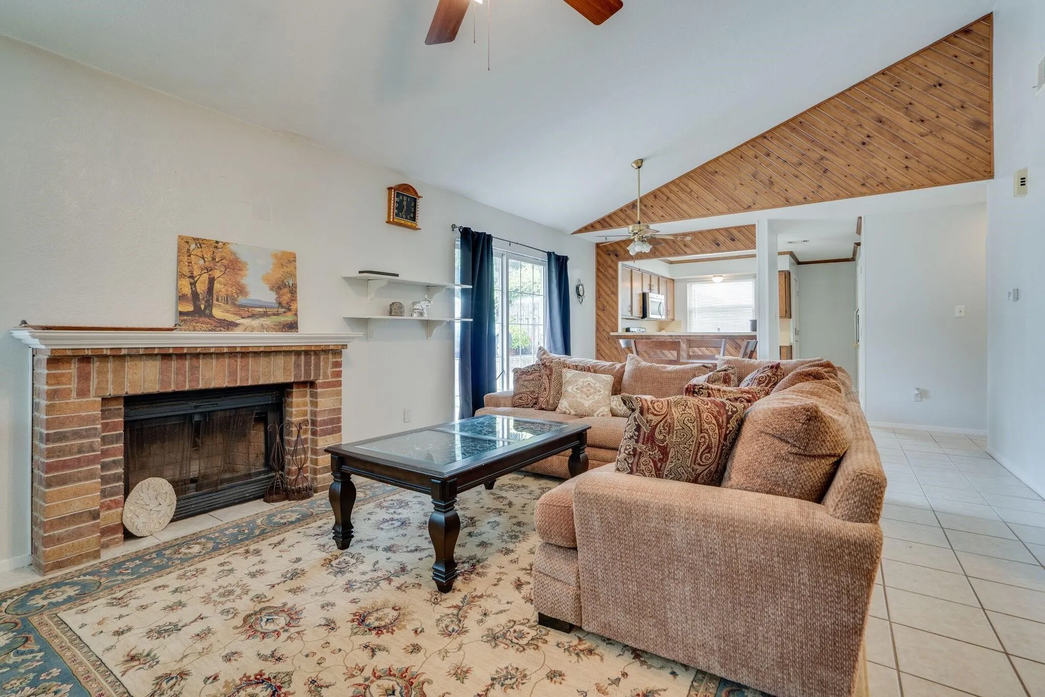 With a fireplace!