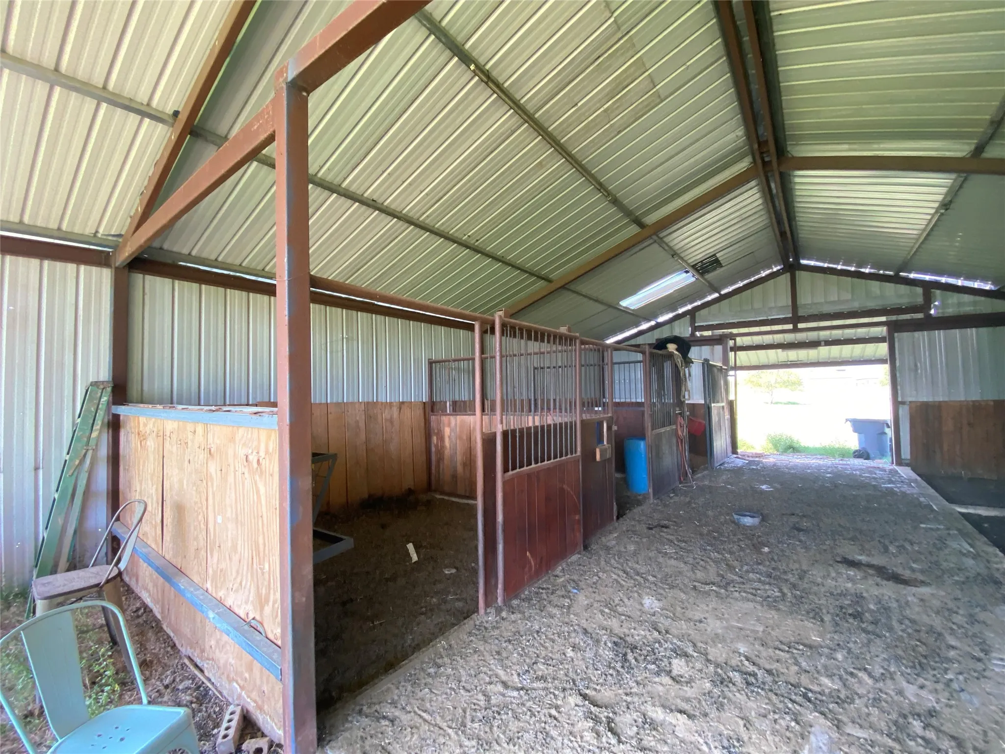 View of horse barn