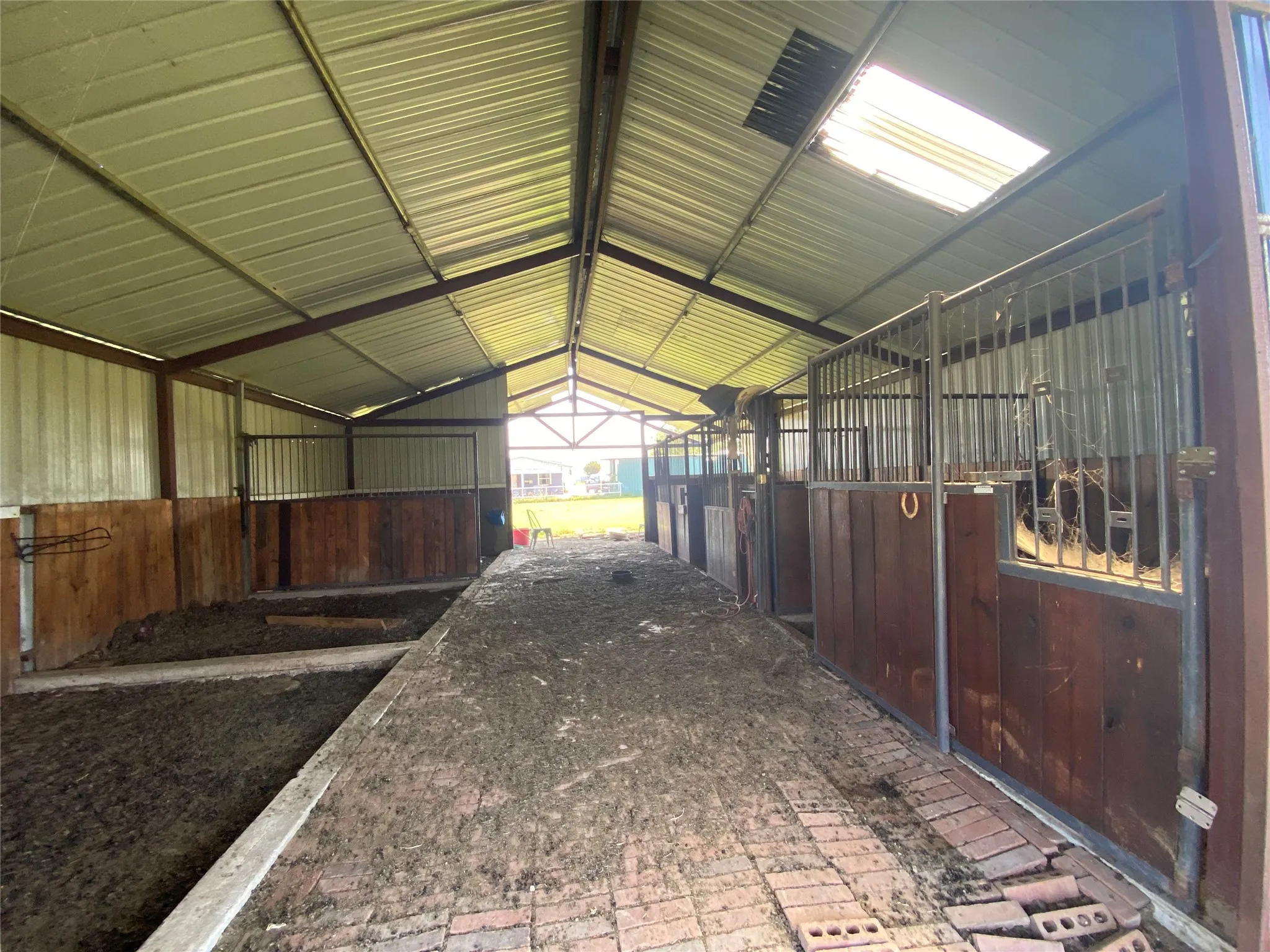 View of horse barn