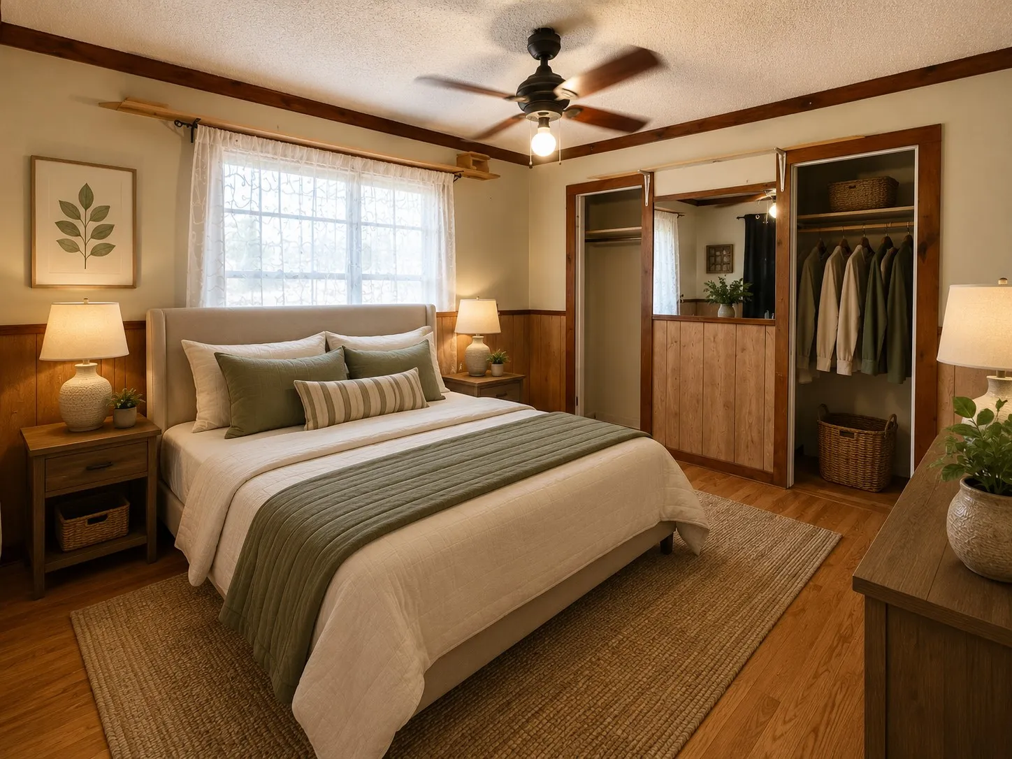 Virtually staged inspiration photo showing a bedroom.