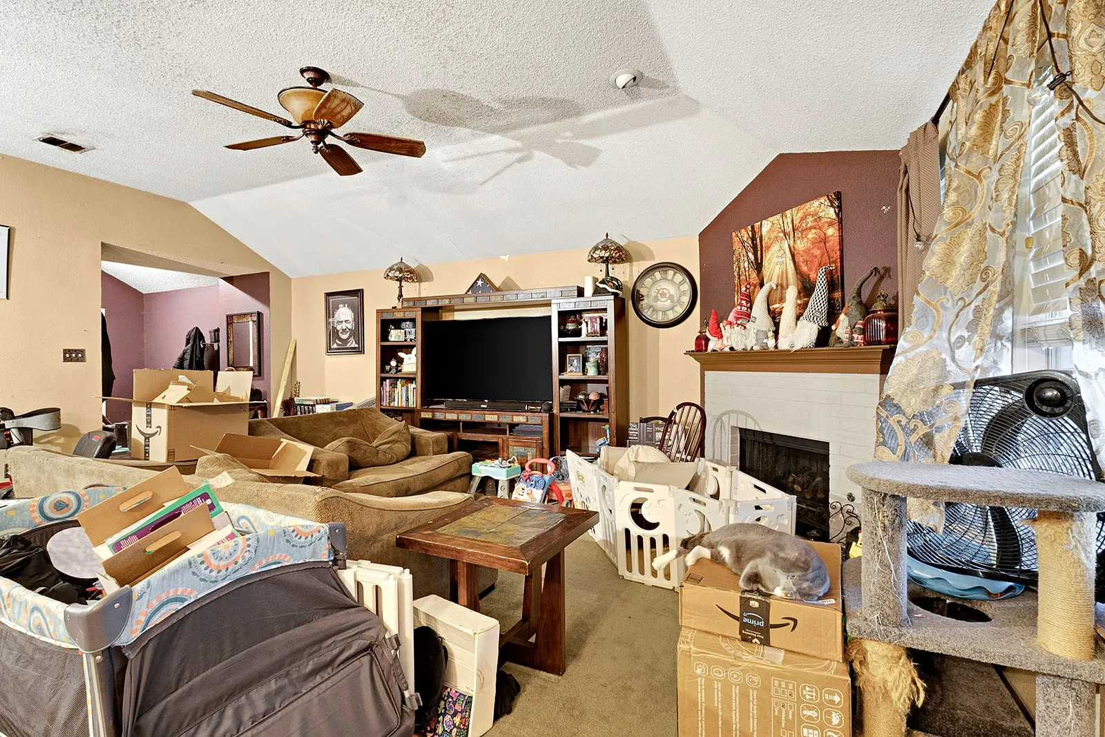 Vaulted ceilings with a ceiling fan