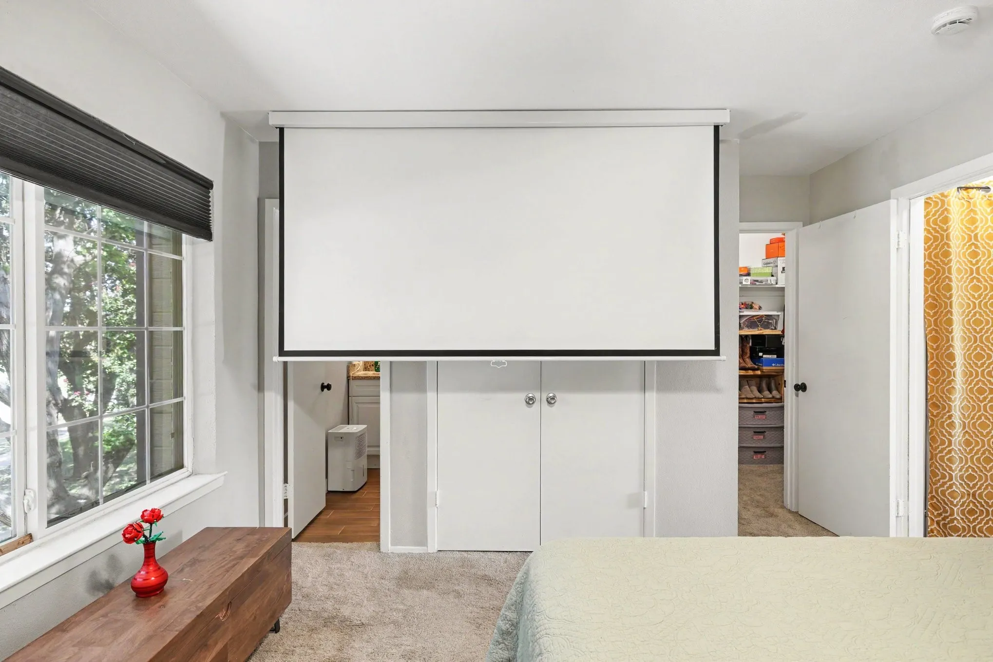 Movie projector in Primary bedroom for cozy nights