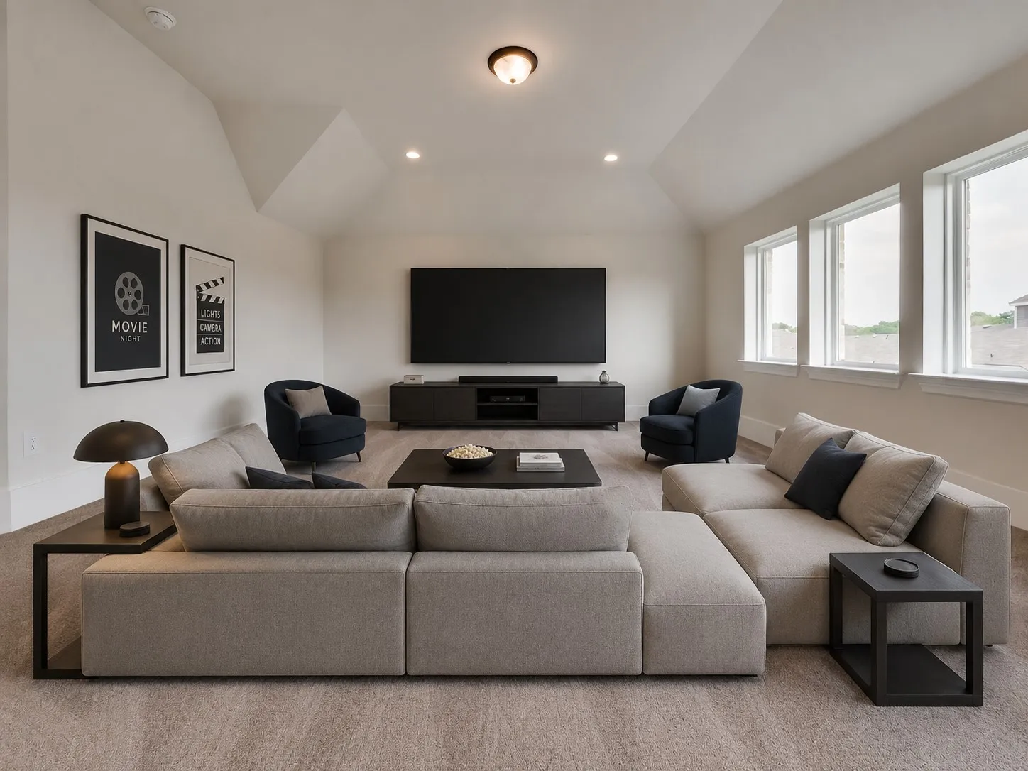 Media Room - virtually staged