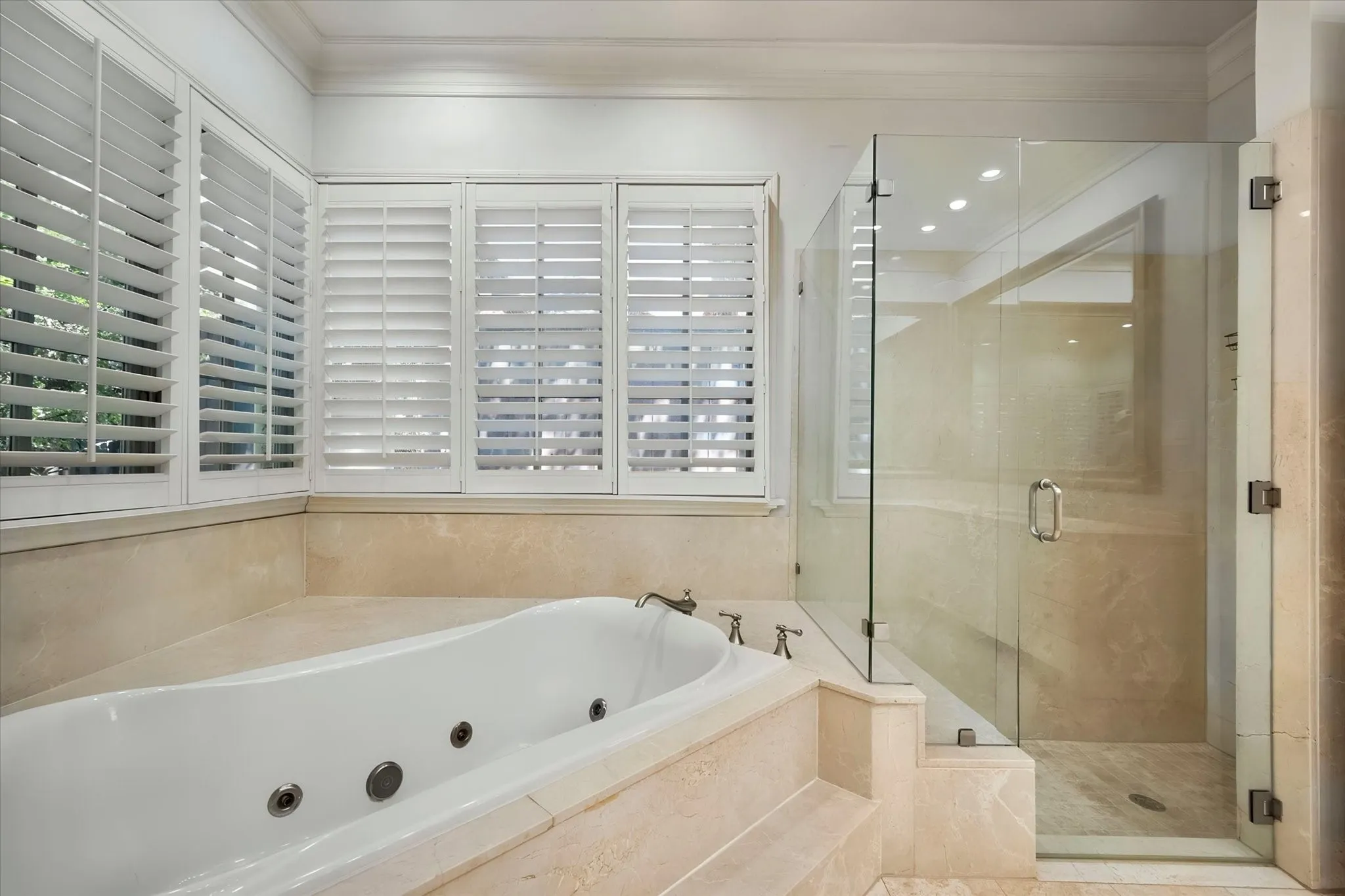 Jetted tub and separate shower