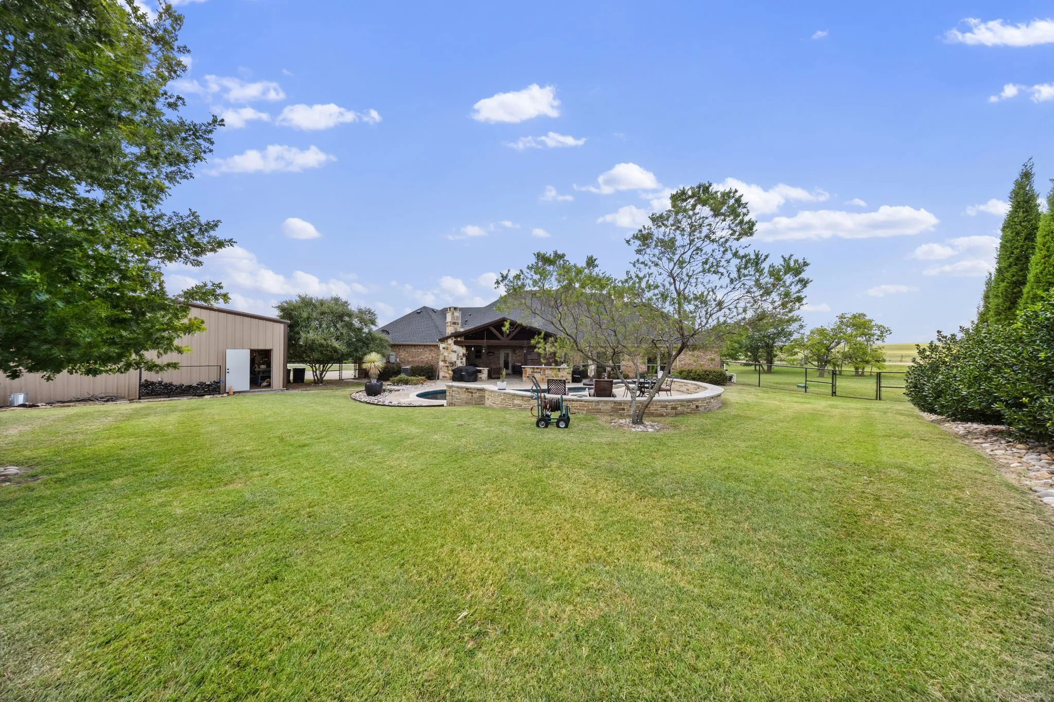 Fenced backyard