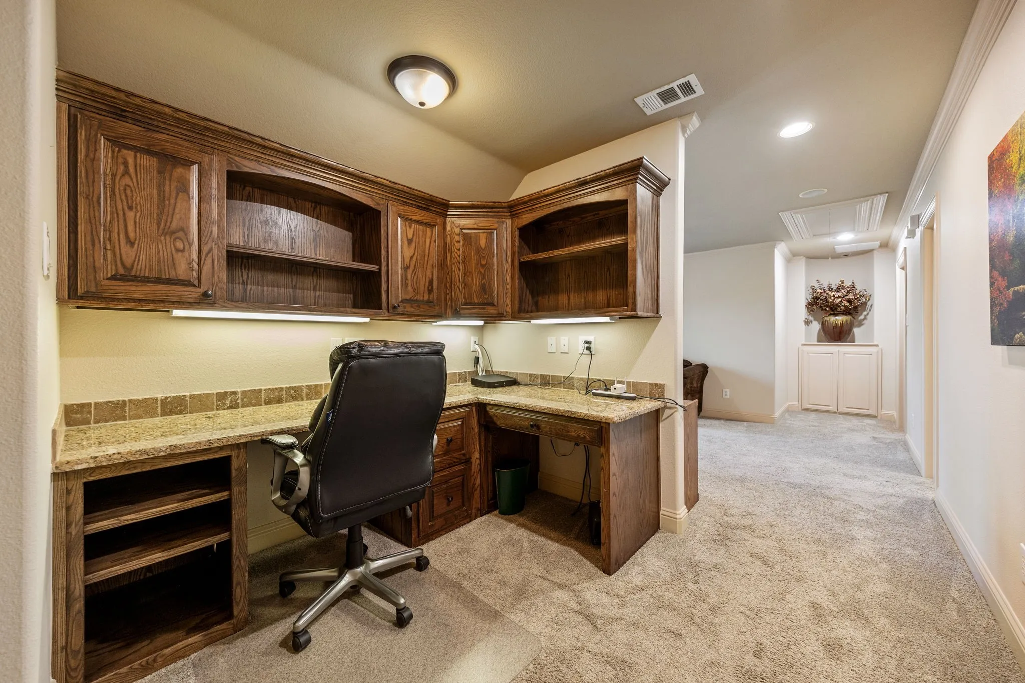 Upstairs with built ins