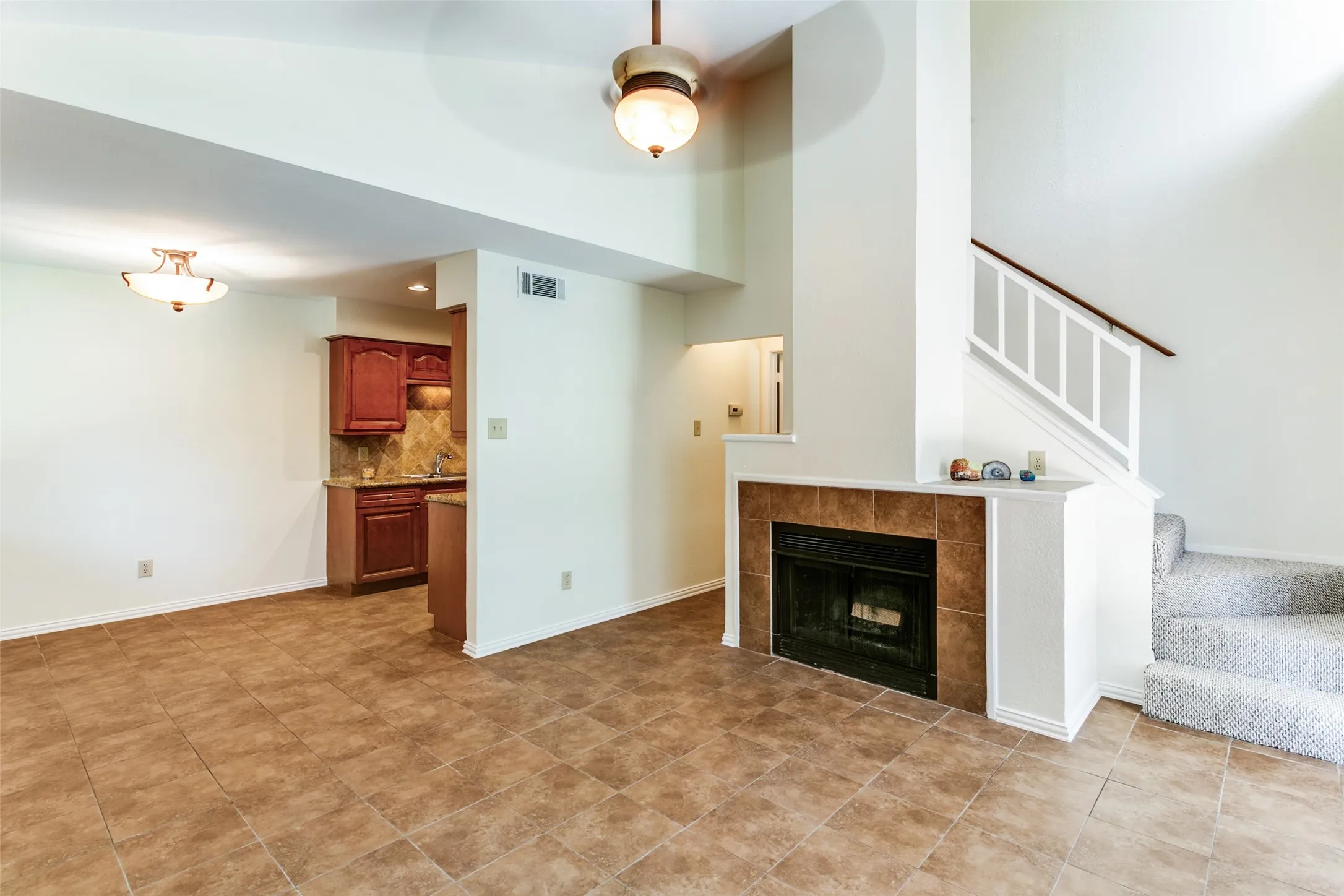 There is an open floor plan.