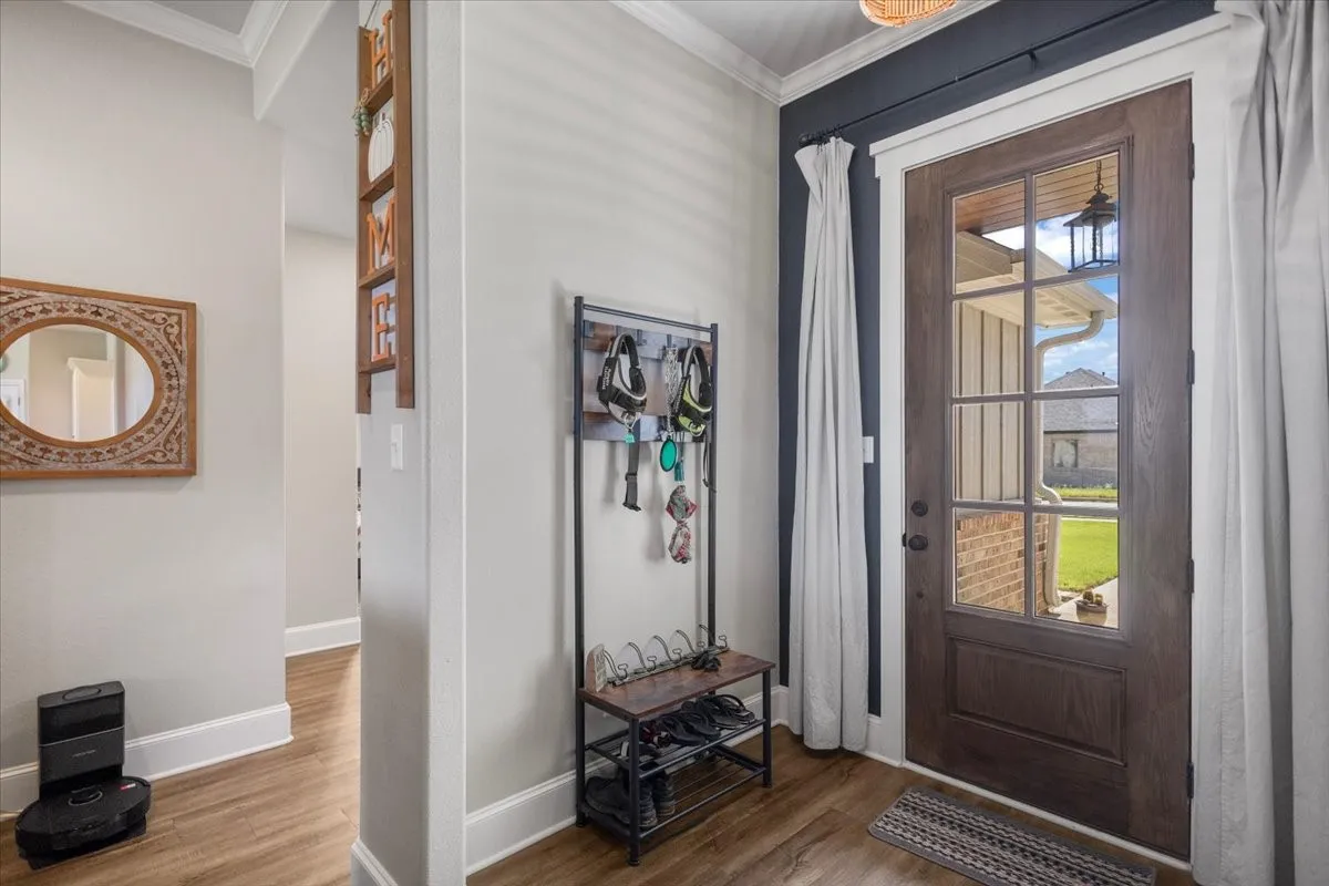 Front entry with glass-panel door