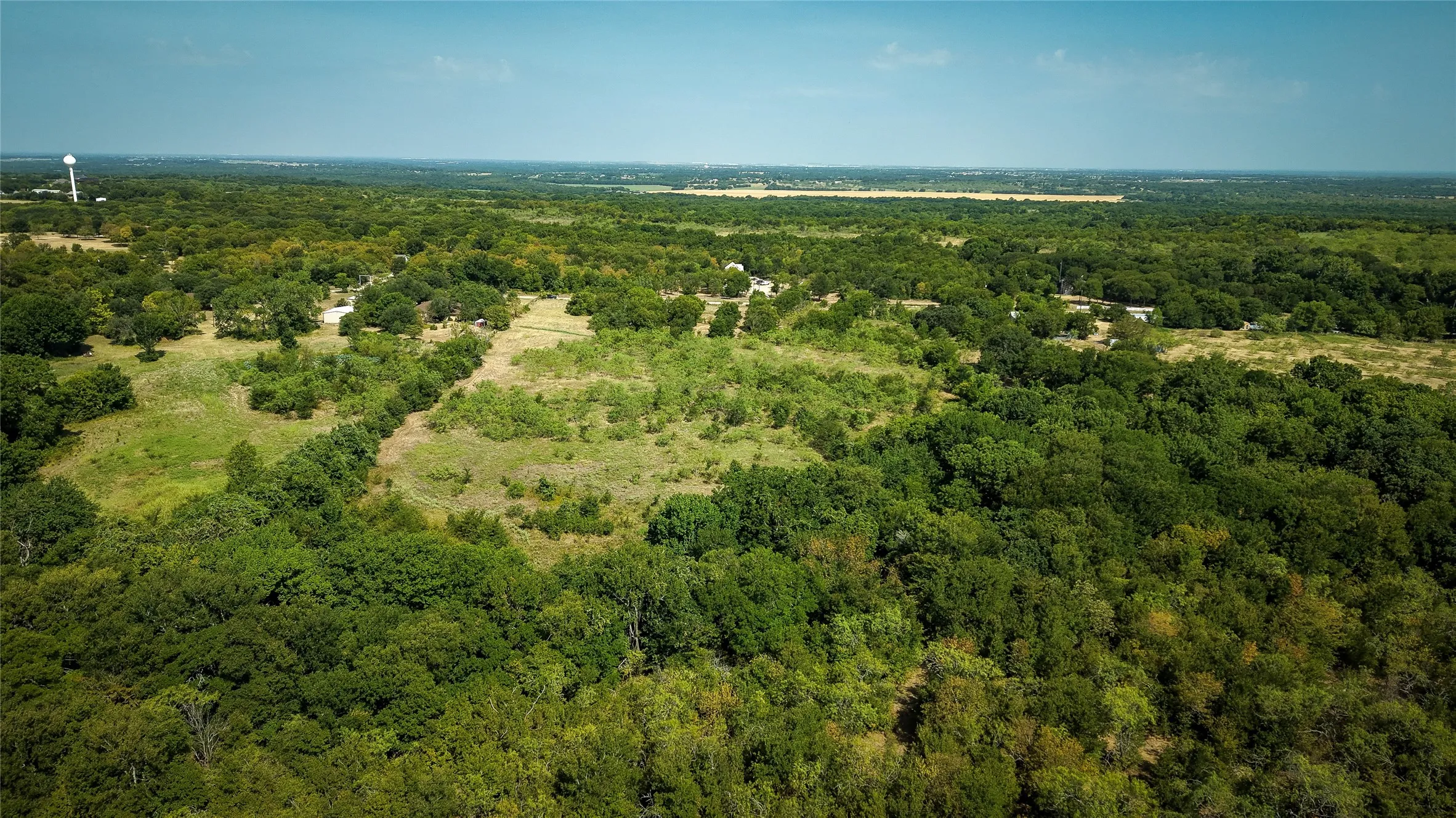 Expansive acreage featuring a mix of dense tree cover and open grassy clearings