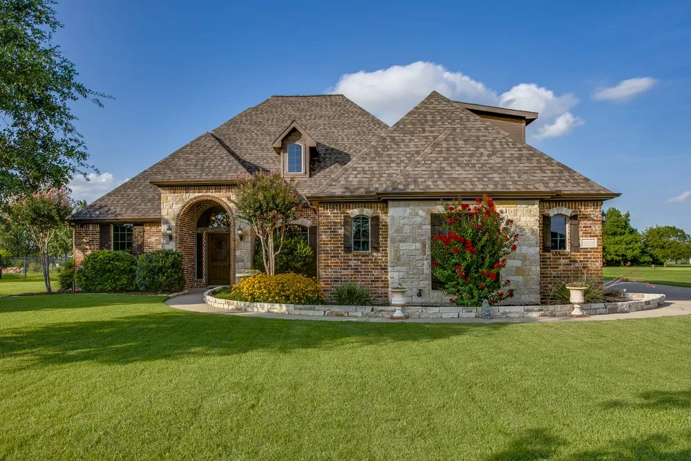 Stunning elevation with stone accents