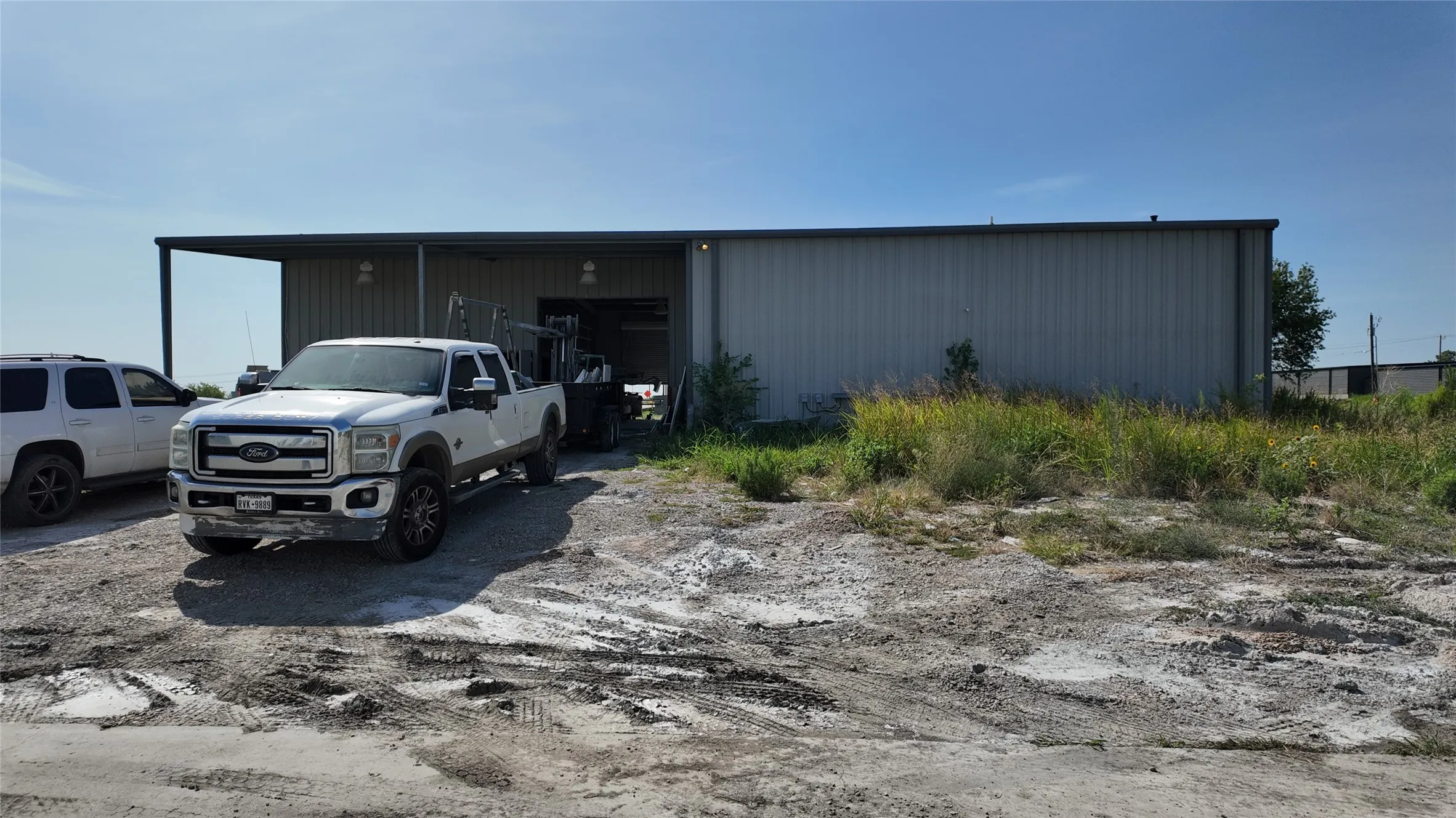 Industrial building with corrugated metal siding
