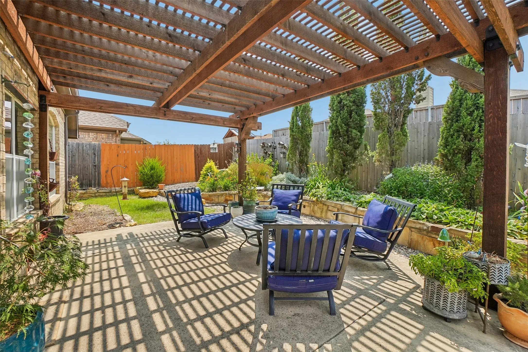 Enjoy the fall on the covered patio.