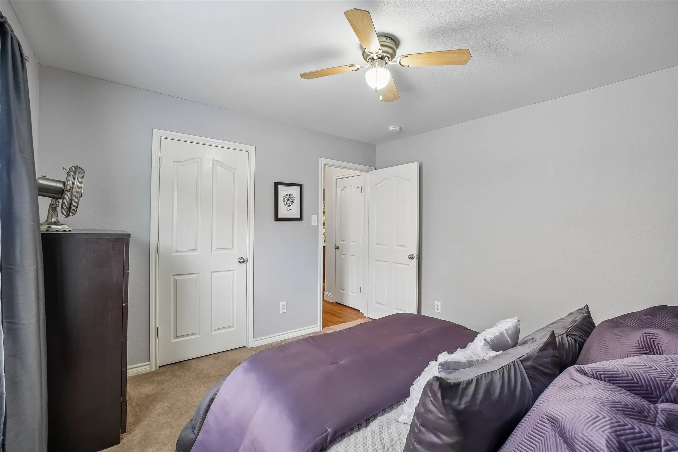 One of the bedrooms downstairs.