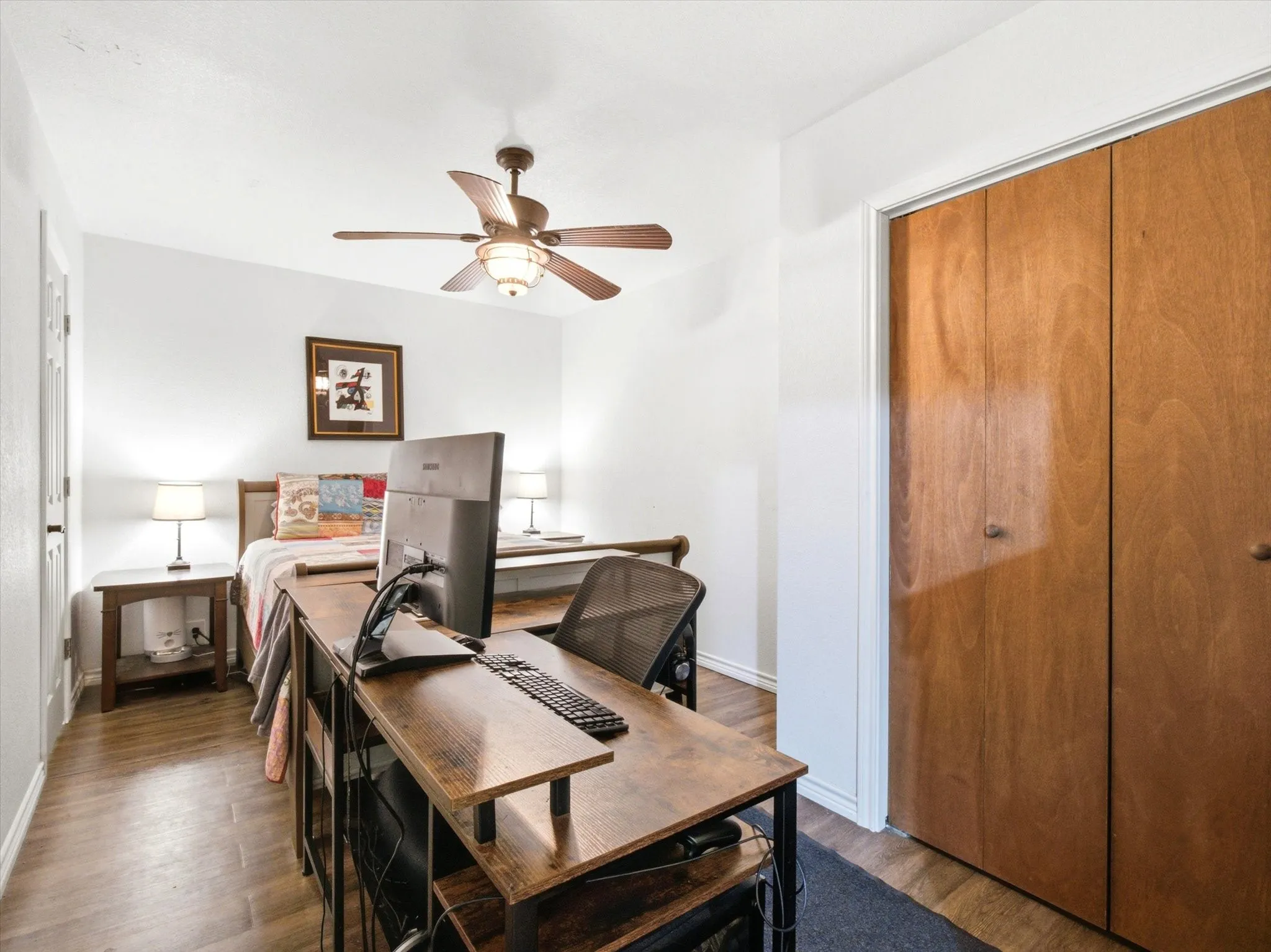 Wood-finish flooring throughout