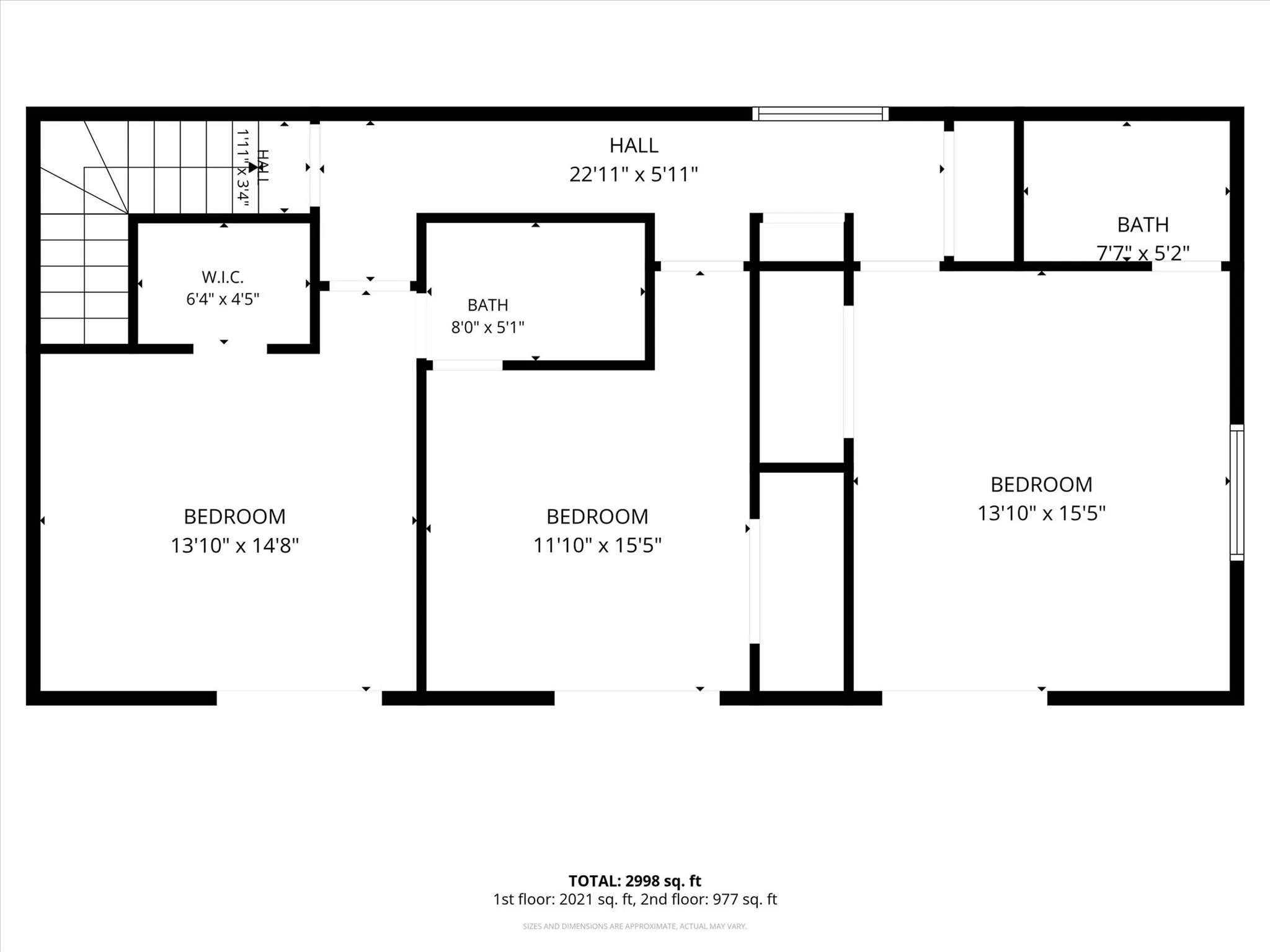 Second Primary Bedroom with ensuite! All three bedrooms have access to the deck!