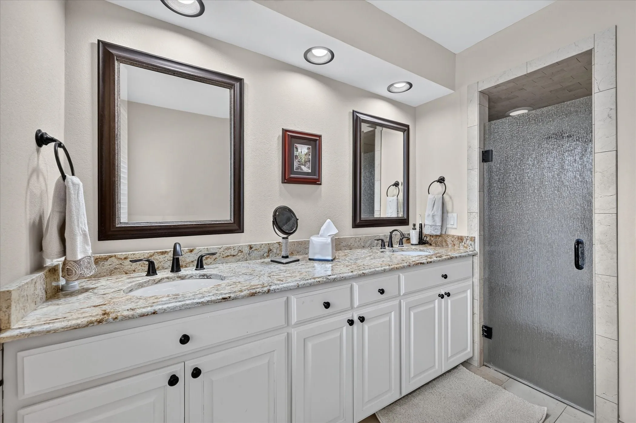 Updated counters, granite with under-mount sinks!