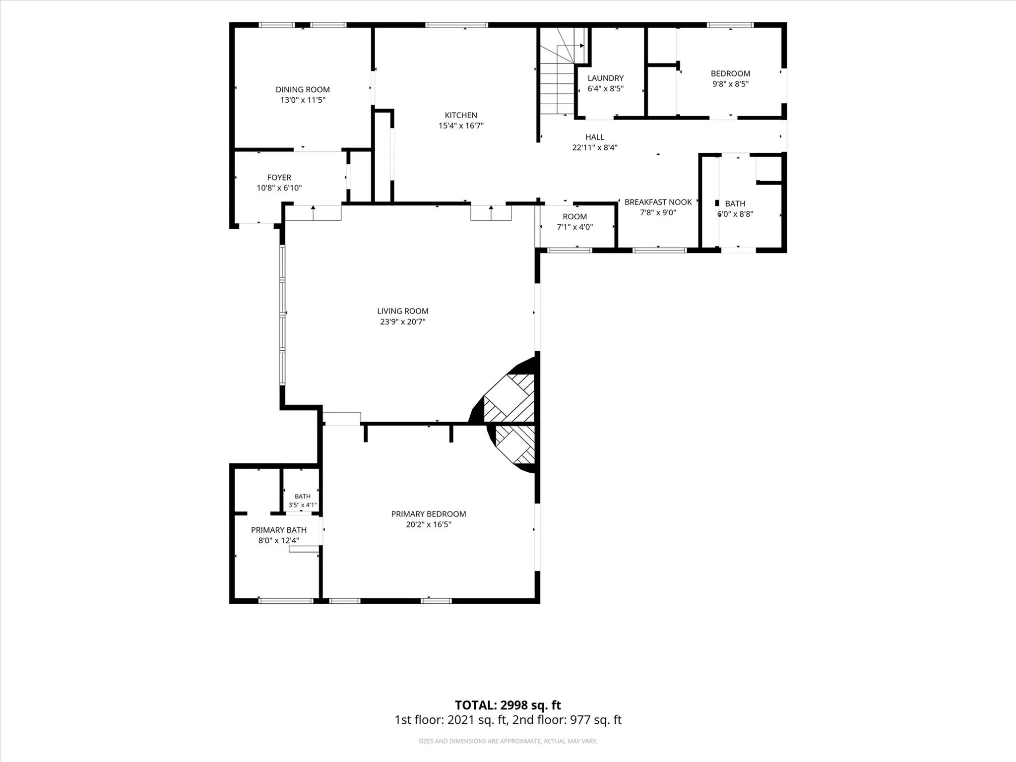 Downstairs floor plan with large foyer, small downstairs bedroom with closet could be a 5th bedroom with half bath.
