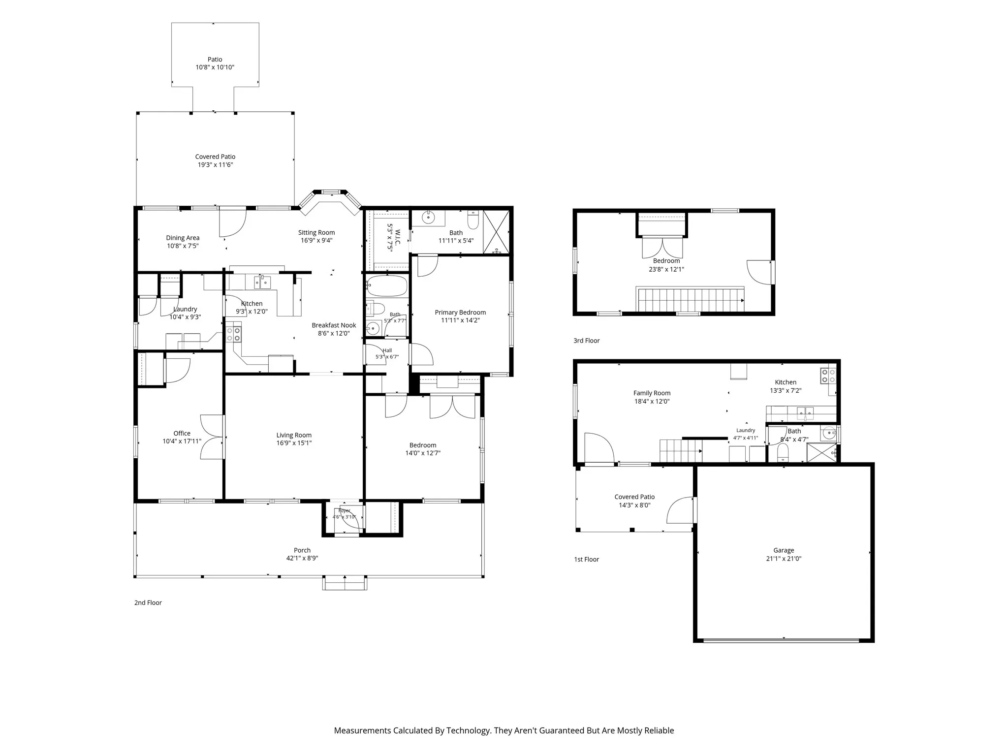 The floor plan for the main house and the guest house.