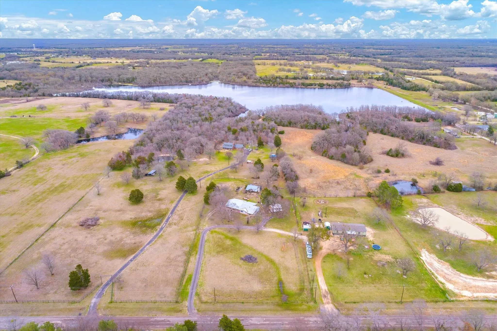 Aerial view with a rural view and a water view