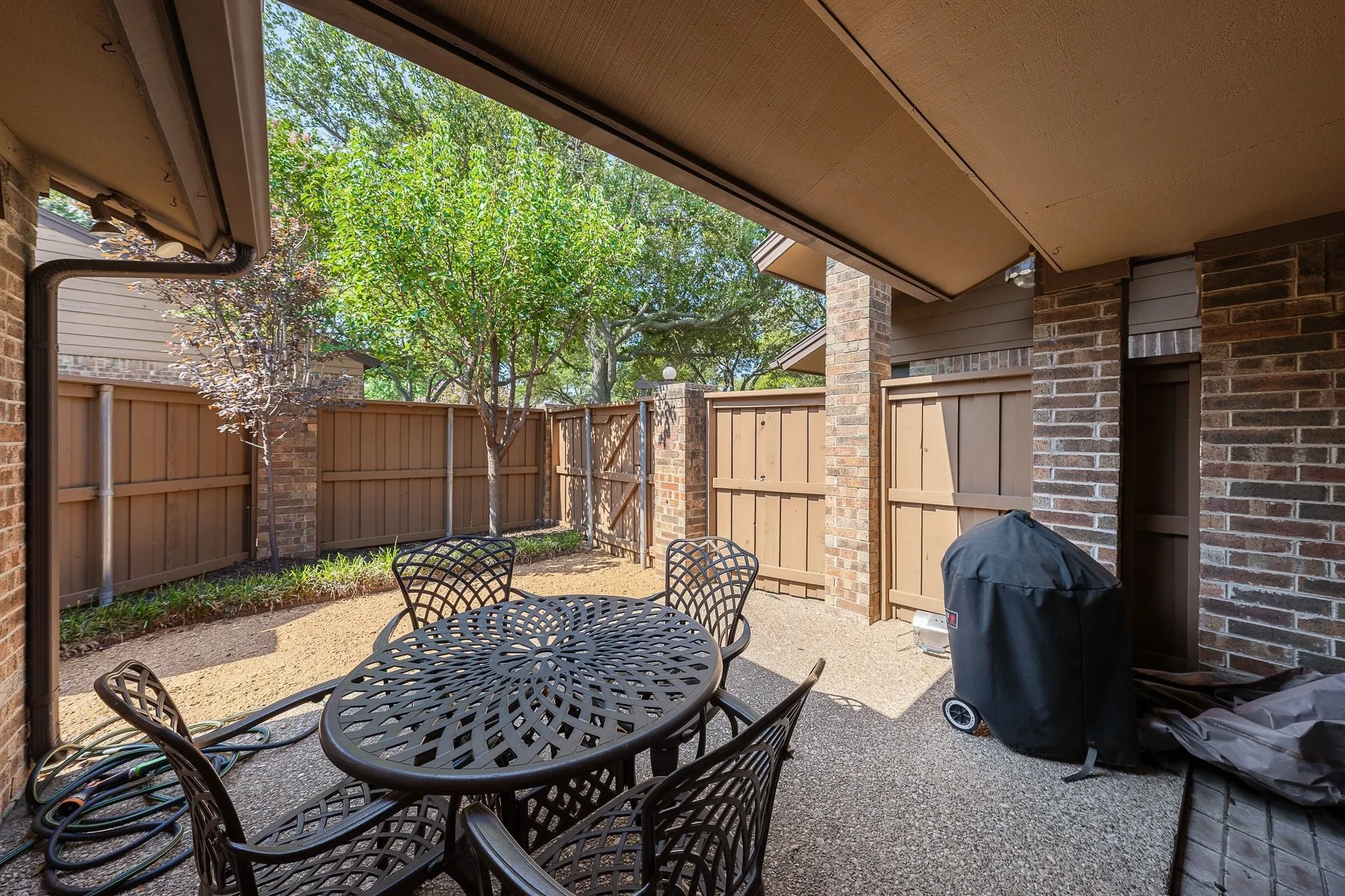 Fenced patio retreat, ideal for effortless outdoor entertaining