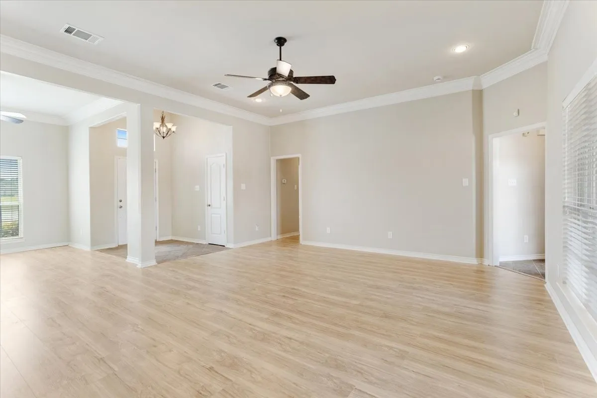Both doors on the right lead to bedrooms