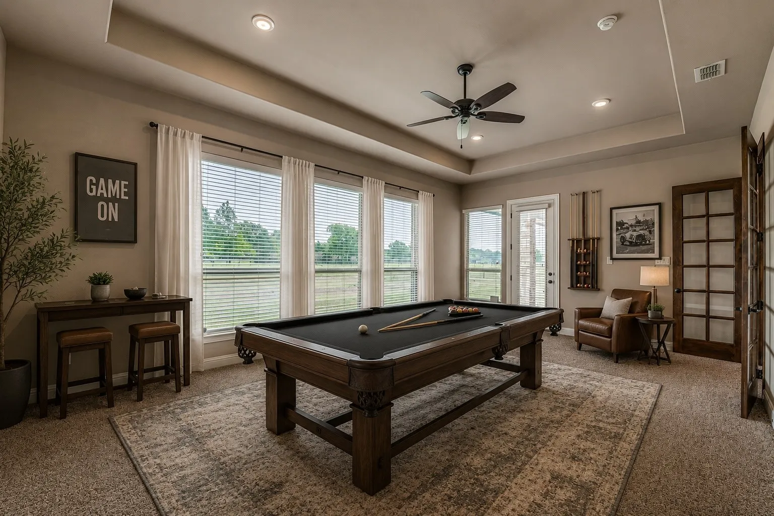 Digitally staged game room