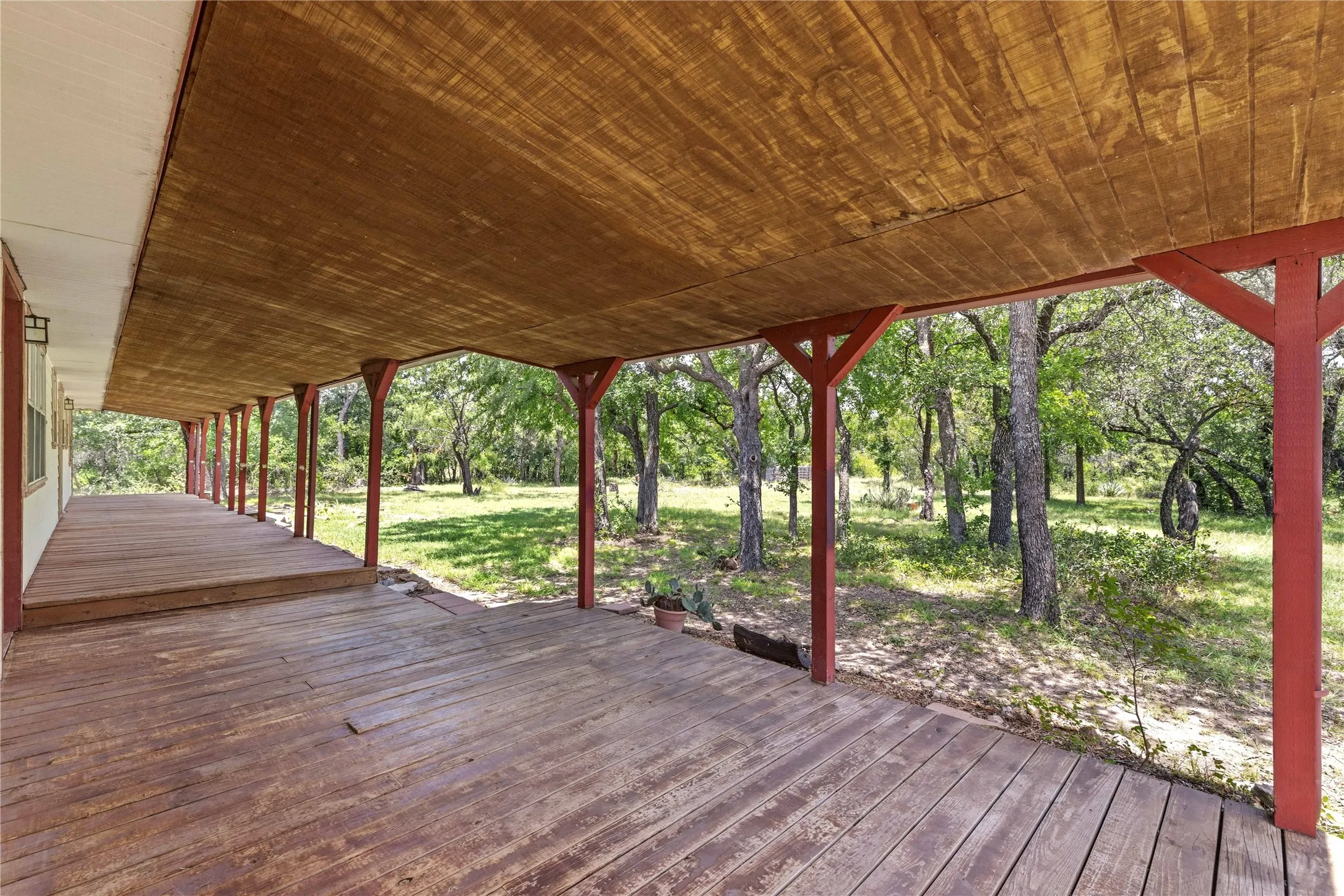 Covered back deck on back of house with amazing views of wildlife