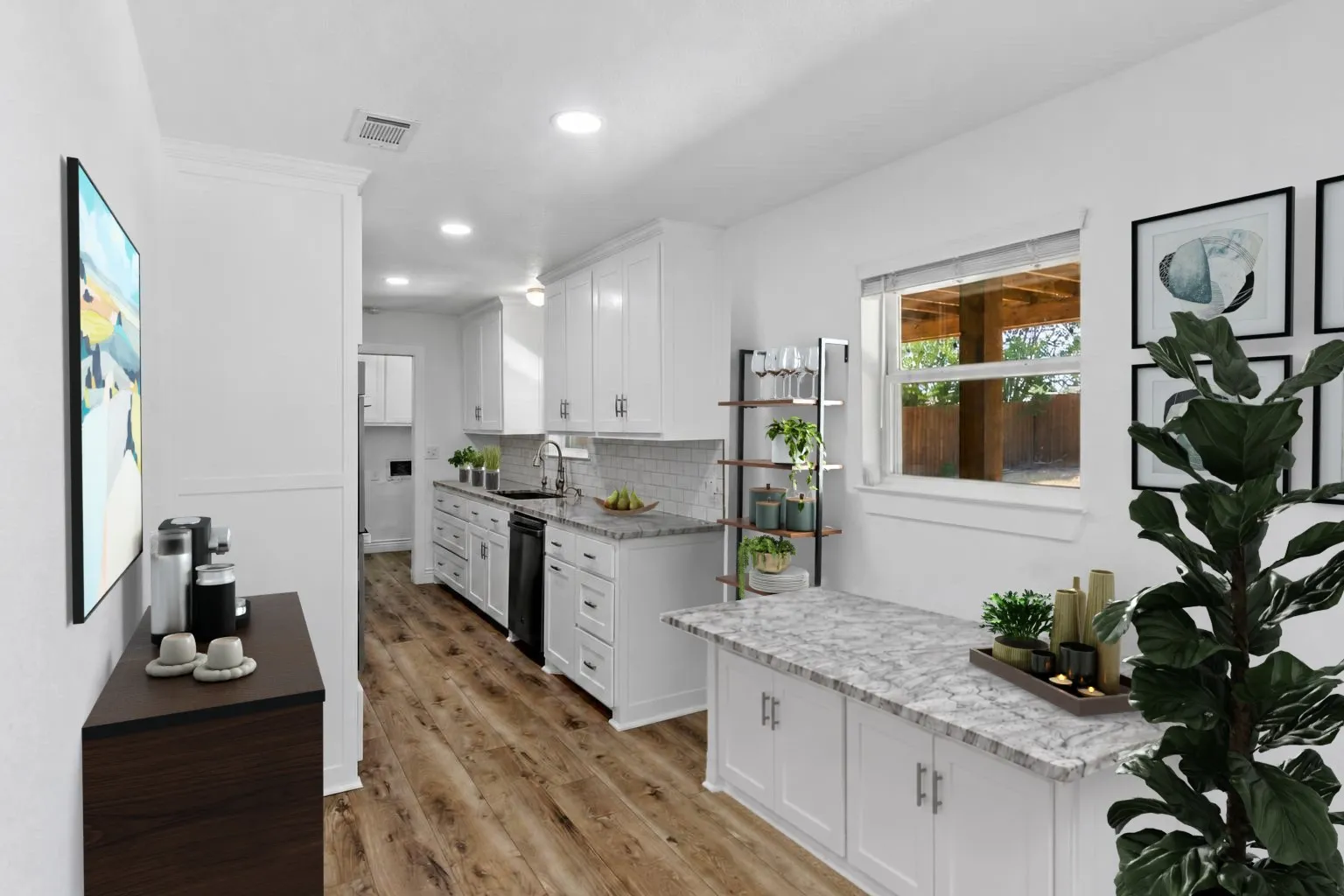 Virtually staged kitchen