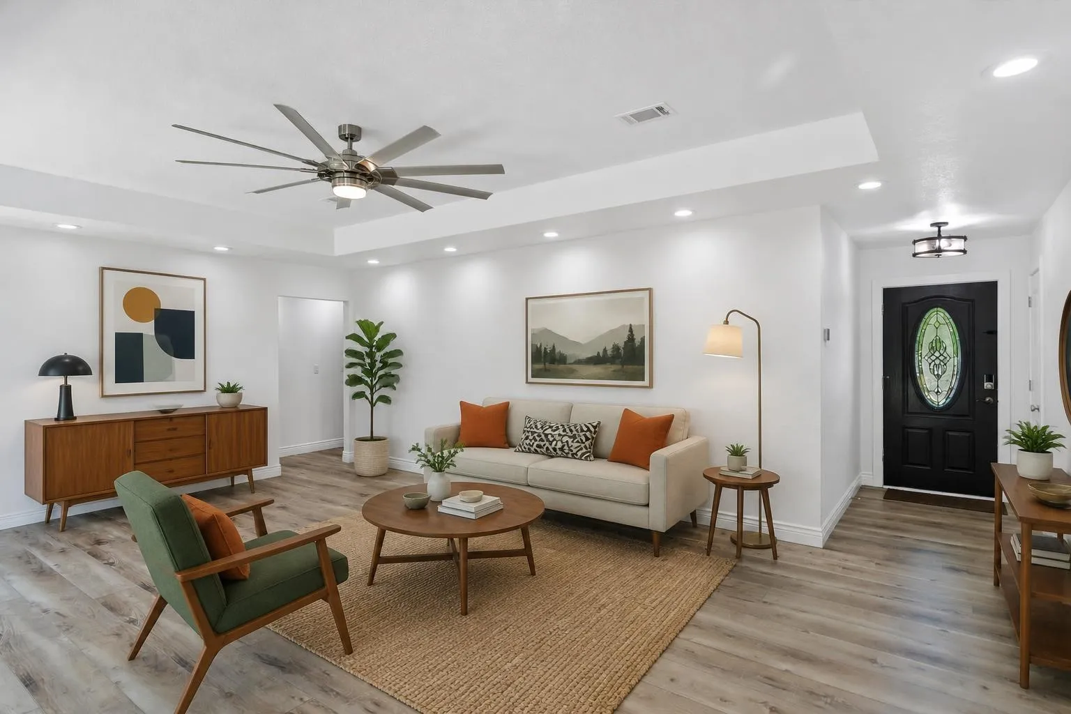 Virtually staged living room