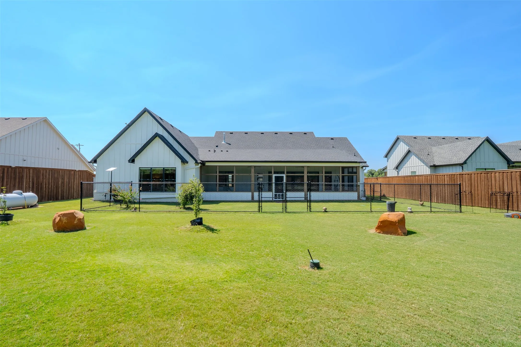 fenced in back yard