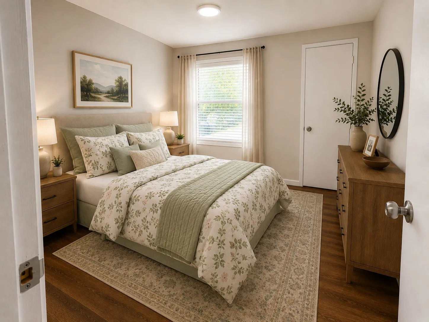 Virtually staged secondary bedroom