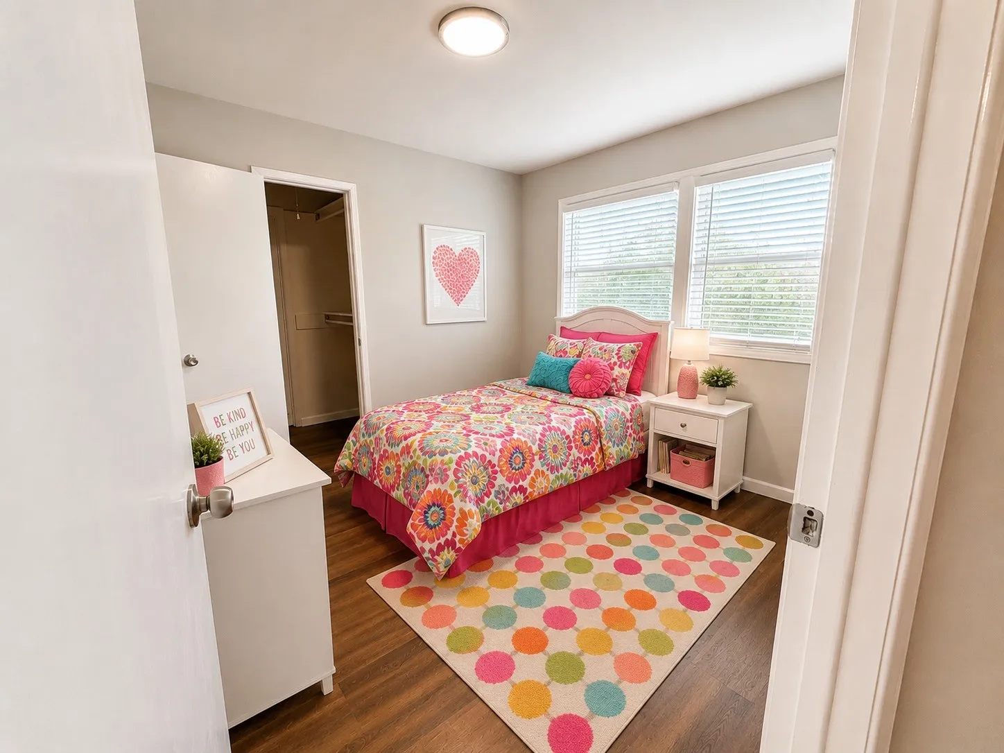 Virtually staged secondary bedroom