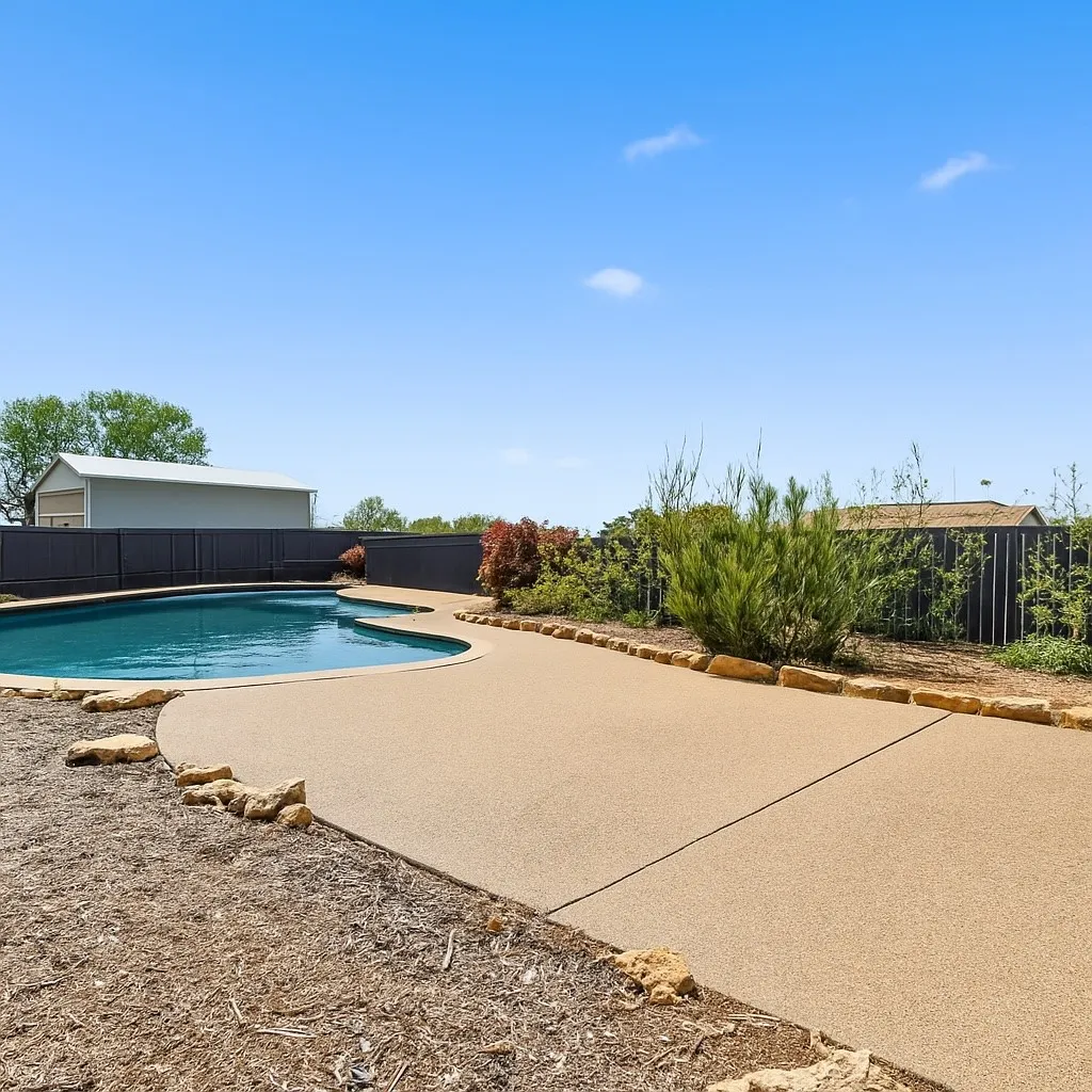 Exterior swimming pool with fence surround and private!