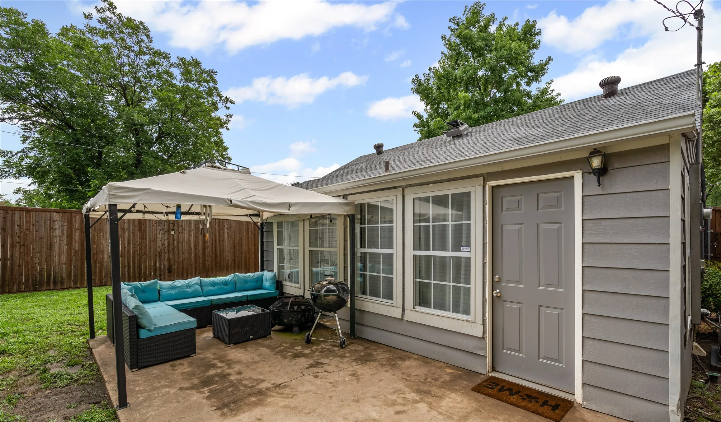 Outdoor furniture comes with the house