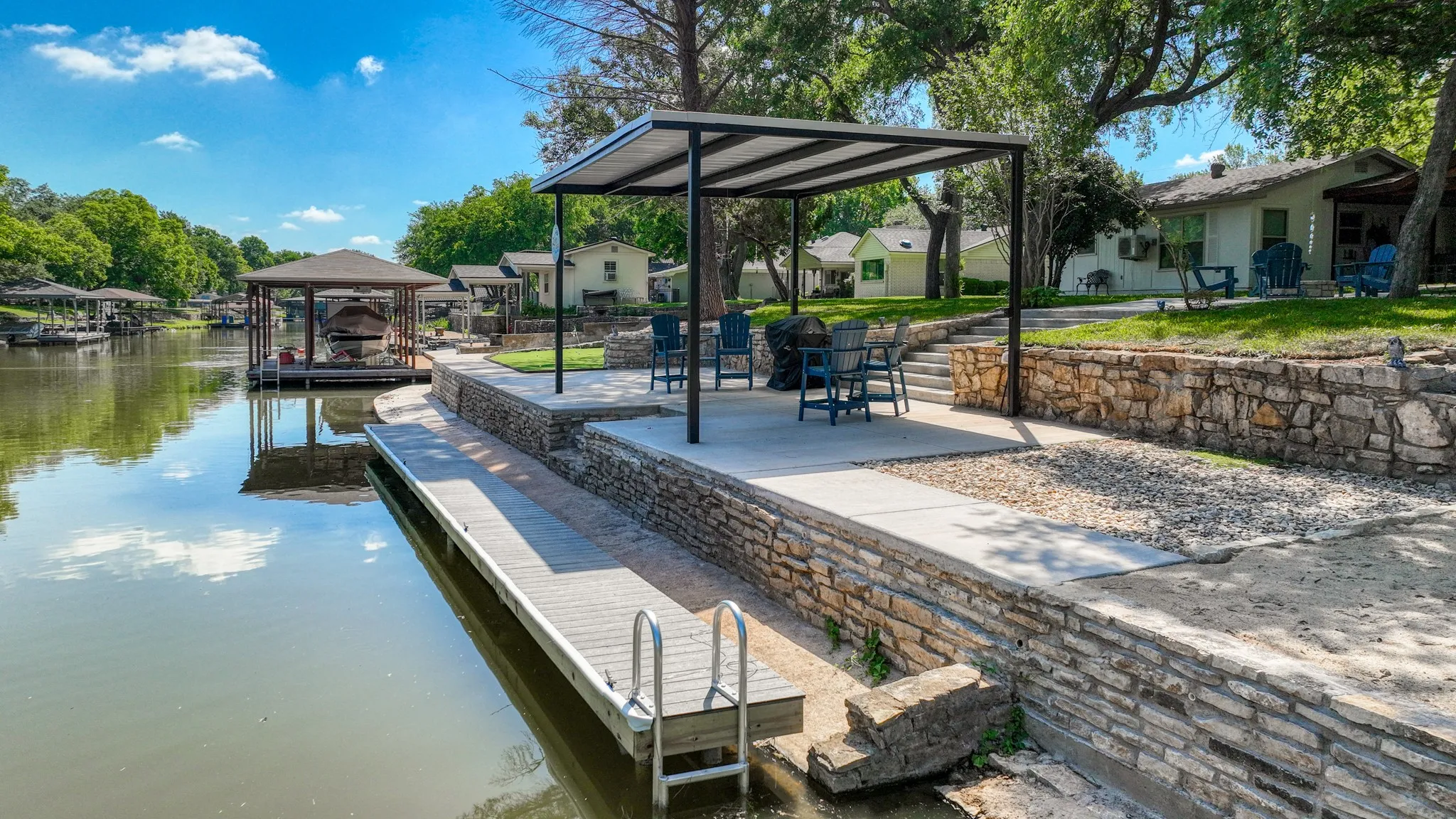 Plenty of room for the entire group to fish and hang out right here in the back yard!