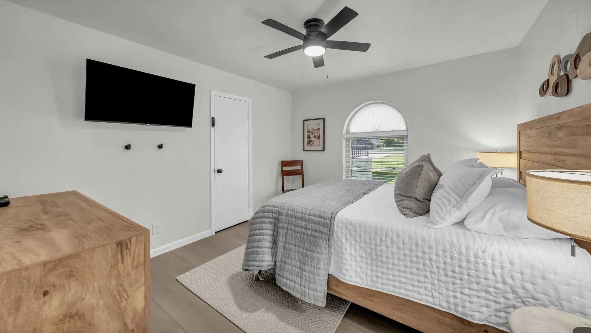 Smart TV's in each bedroom. Closets with hangers provided. Dresser for you to settle in and stay a while