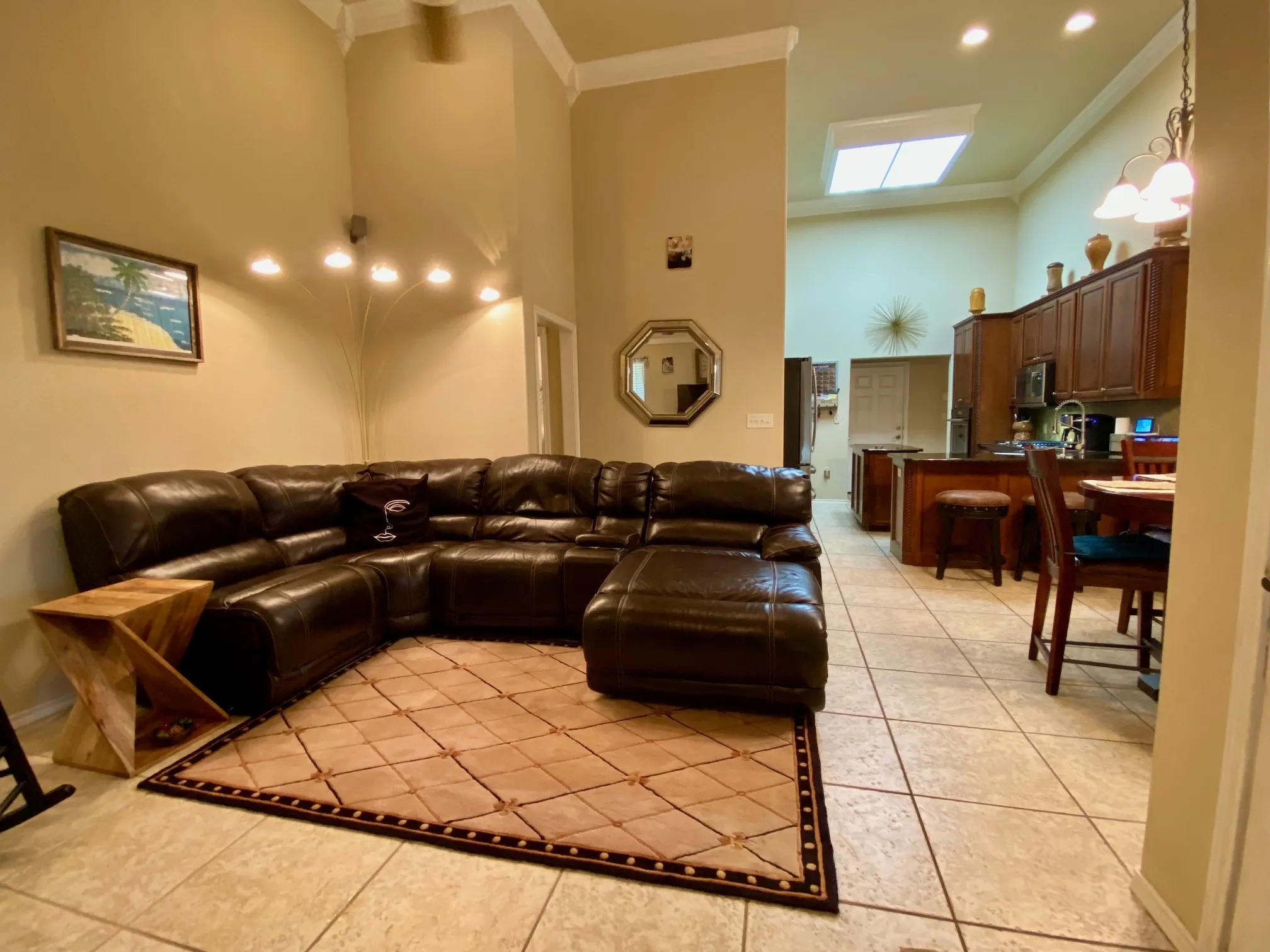 Family Room with View of Kitchen